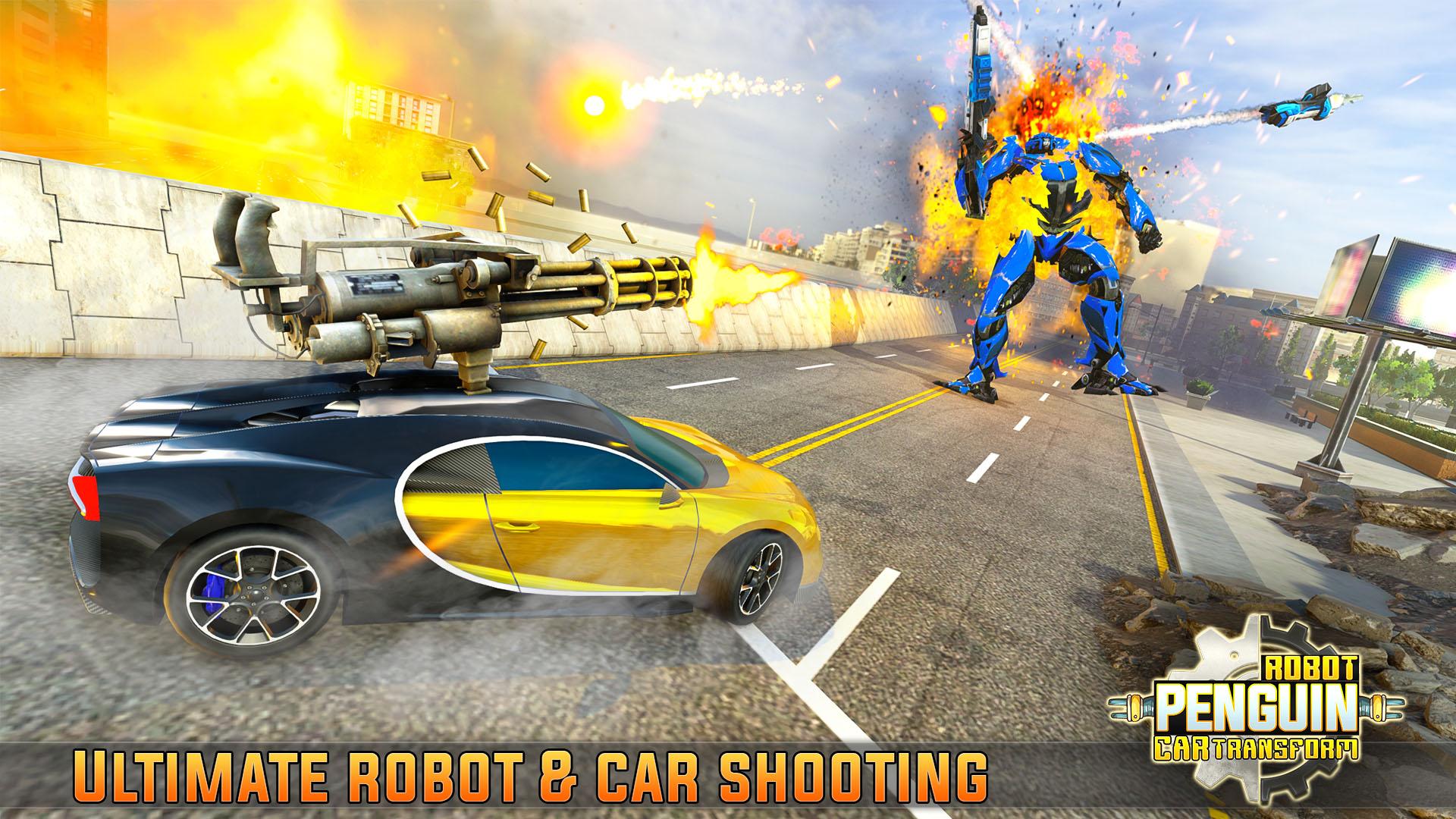 اسکرین شات 2 برنامه Penguin Robot Car War Game