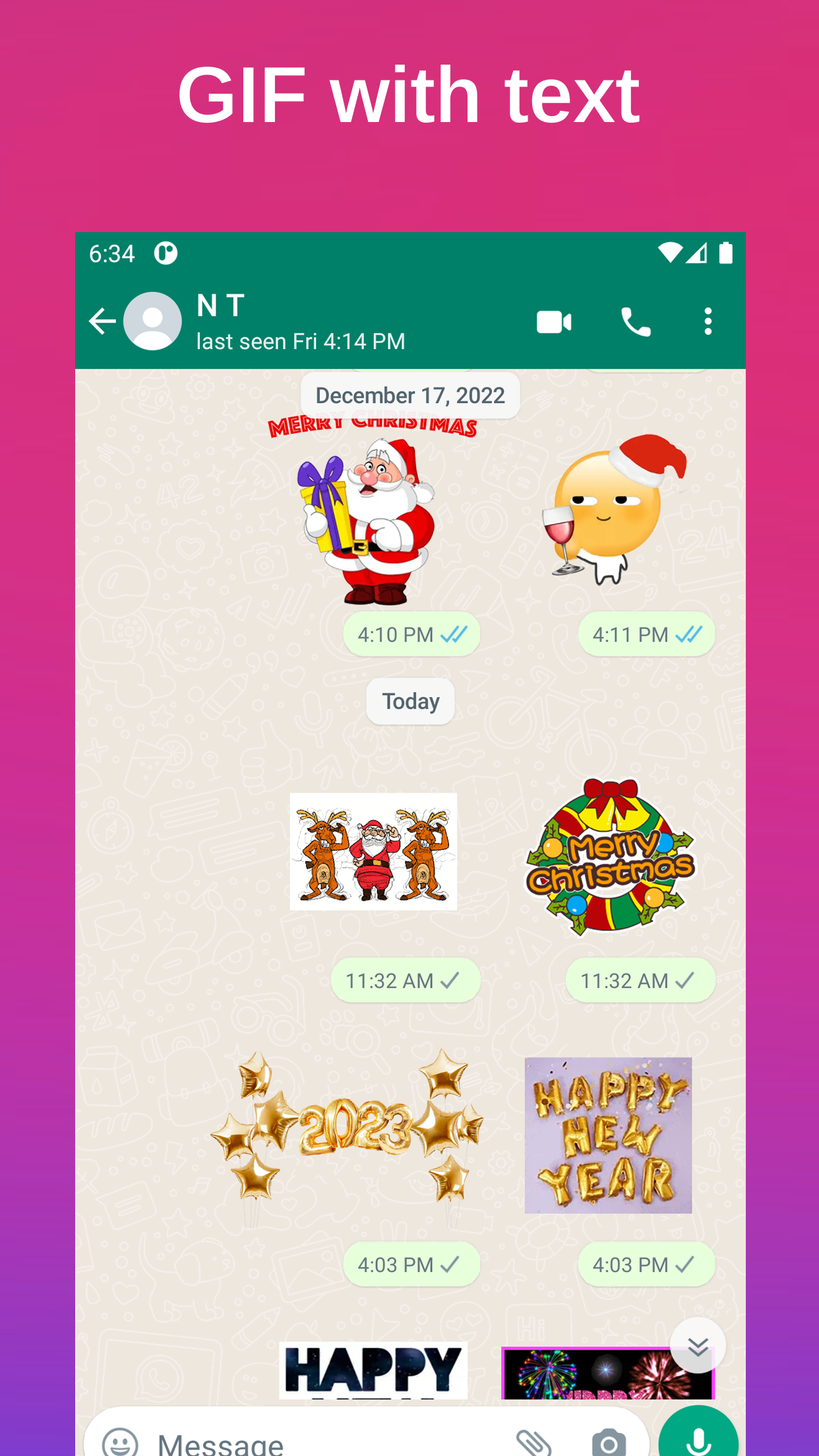 اسکرین شات 4 برنامه Gif Love Sticker WASticker