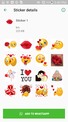 اسکرین شات 3 برنامه Love Stickers For WhatsApp