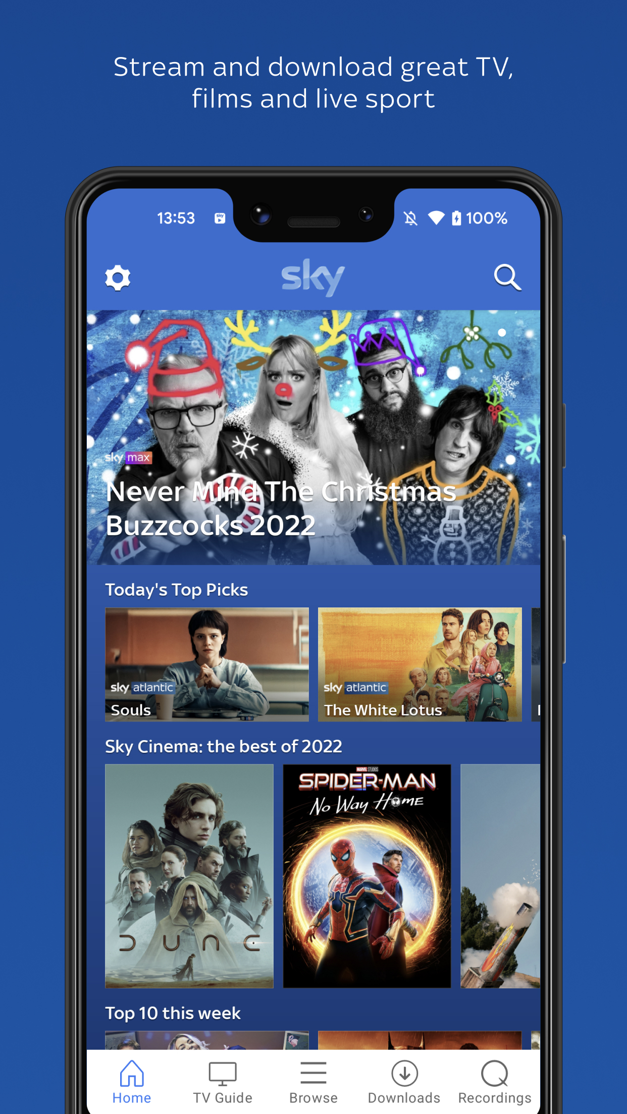 اسکرین شات 1 برنامه Sky Go