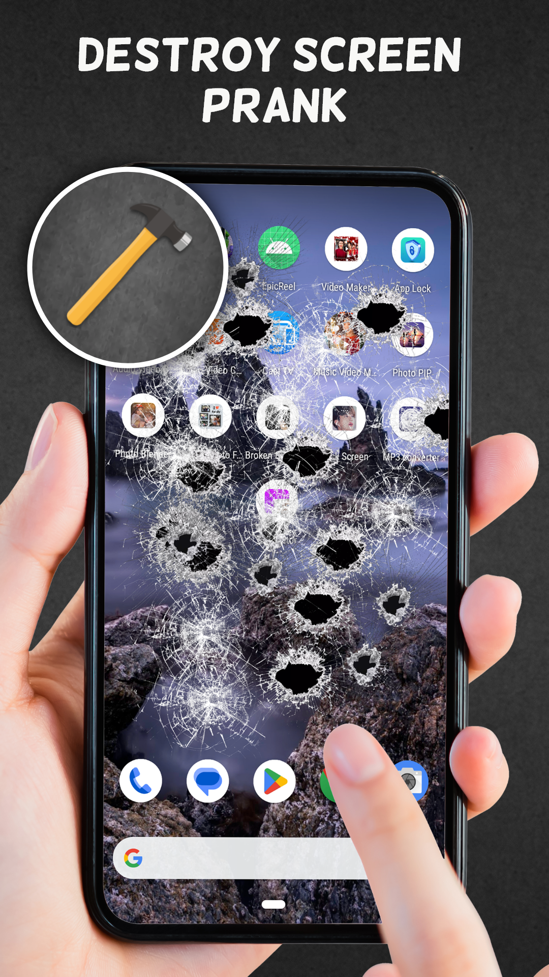 اسکرین شات 6 برنامه Broken Screen 4K Funny Pranks