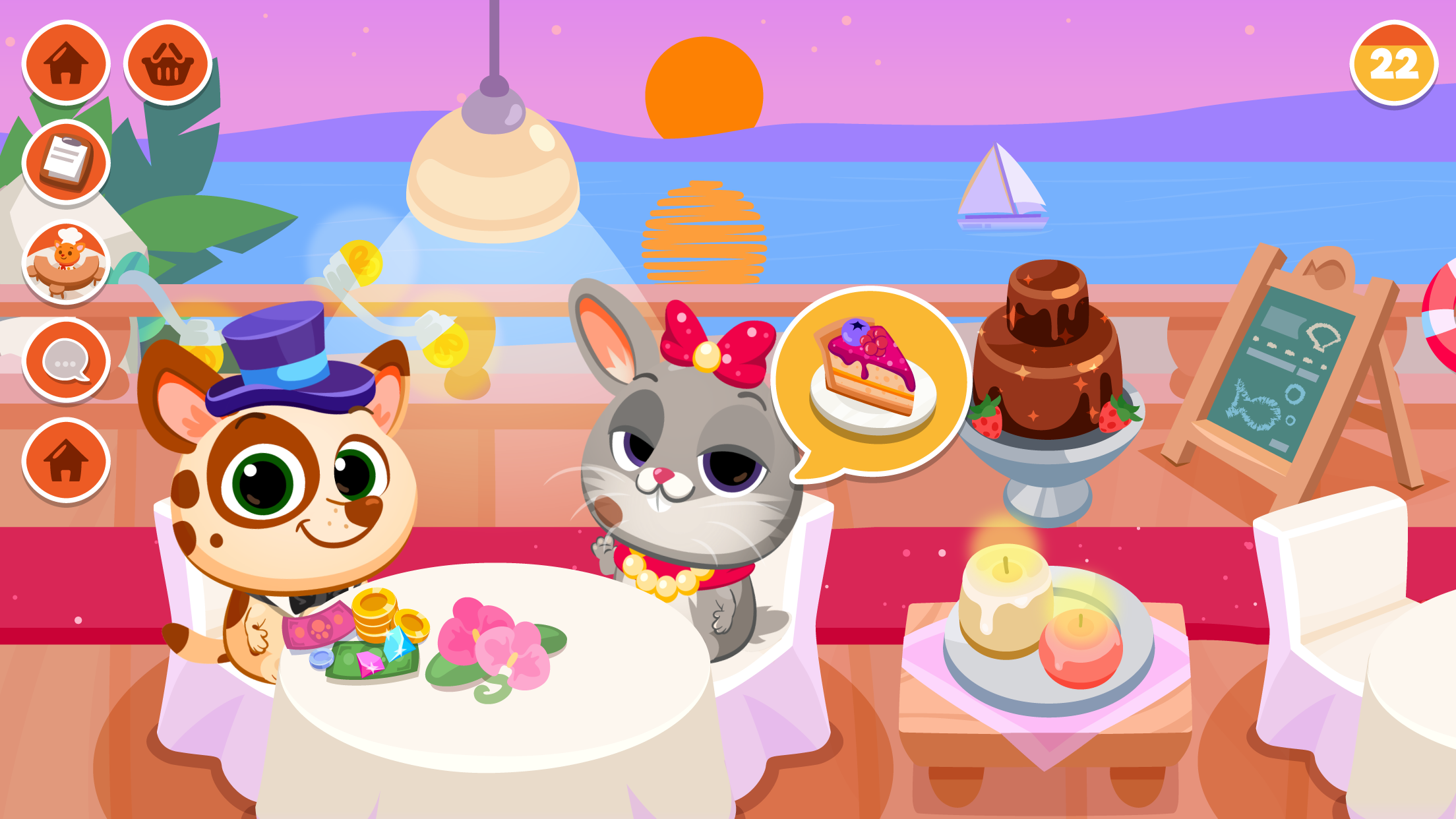 اسکرین شات 2 بازی Bubbu Restaurant - My Cat Game