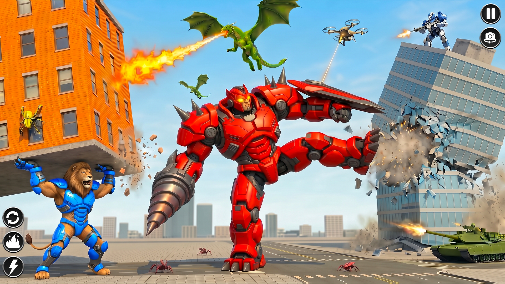 اسکرین شات 5 برنامه Lion Robot Car Game:Robot Game
