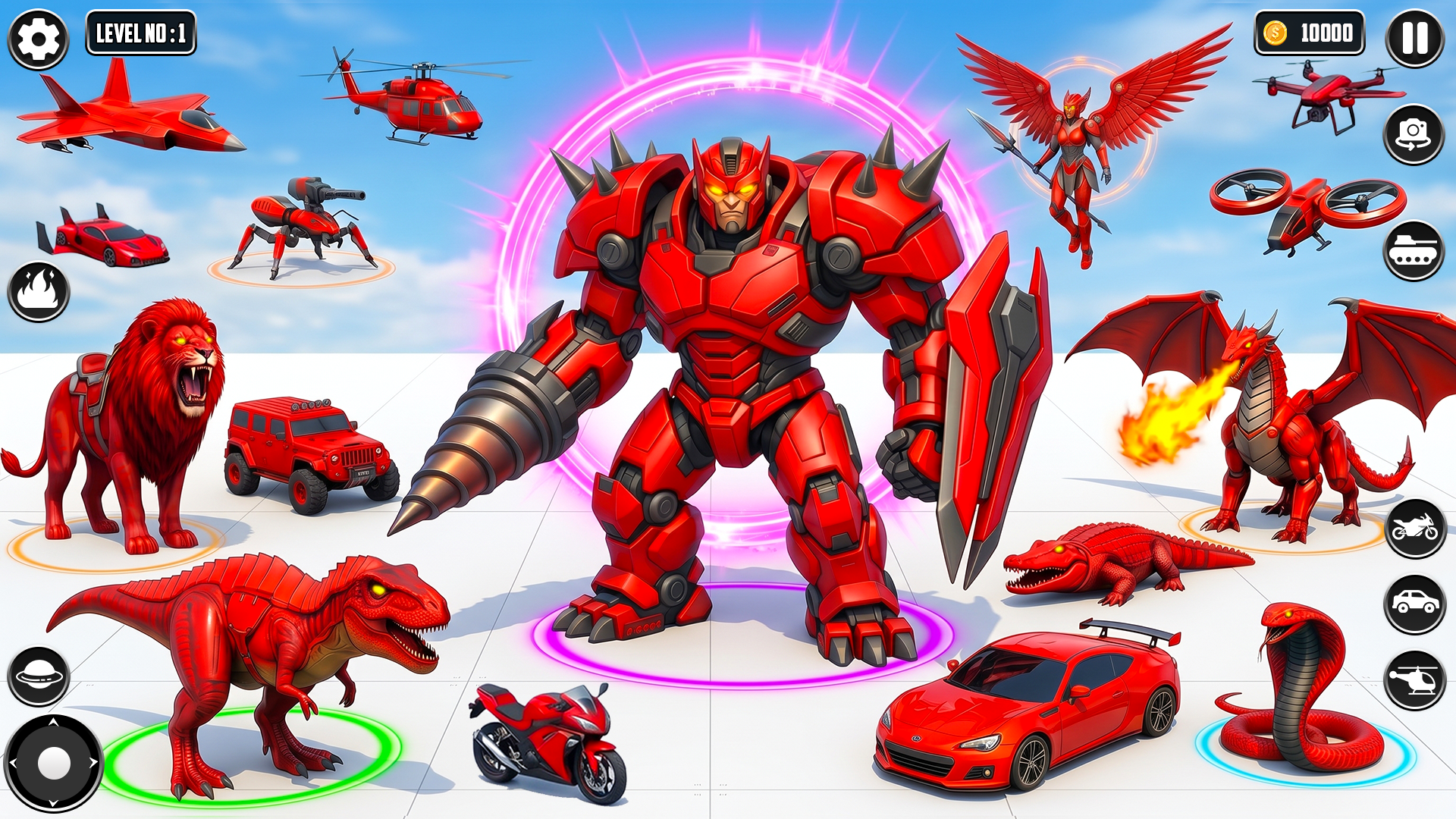 اسکرین شات 1 برنامه Lion Robot Car Game:Robot Game