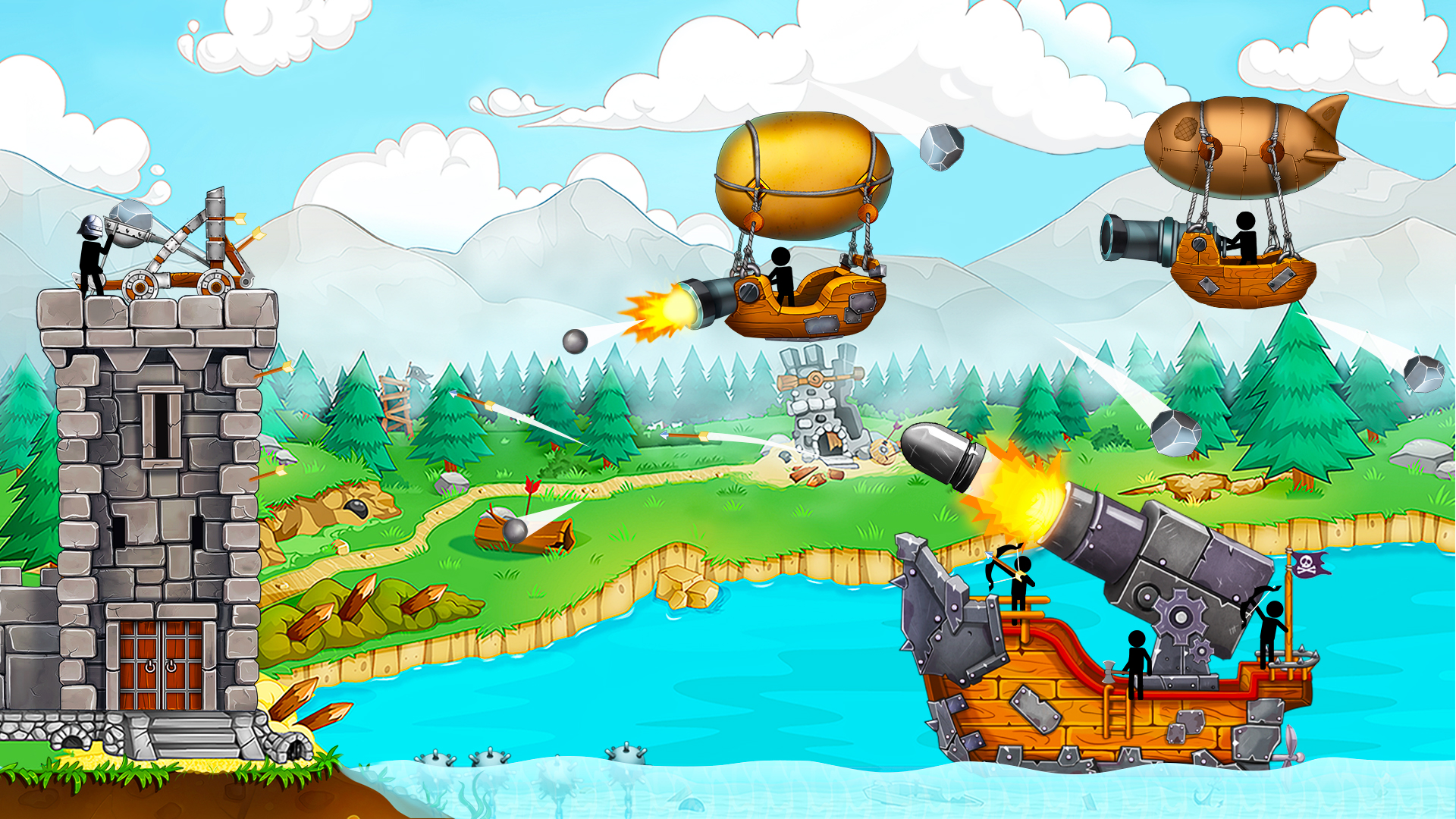 اسکرین شات 7 بازی The Catapult: Stickman Pirates