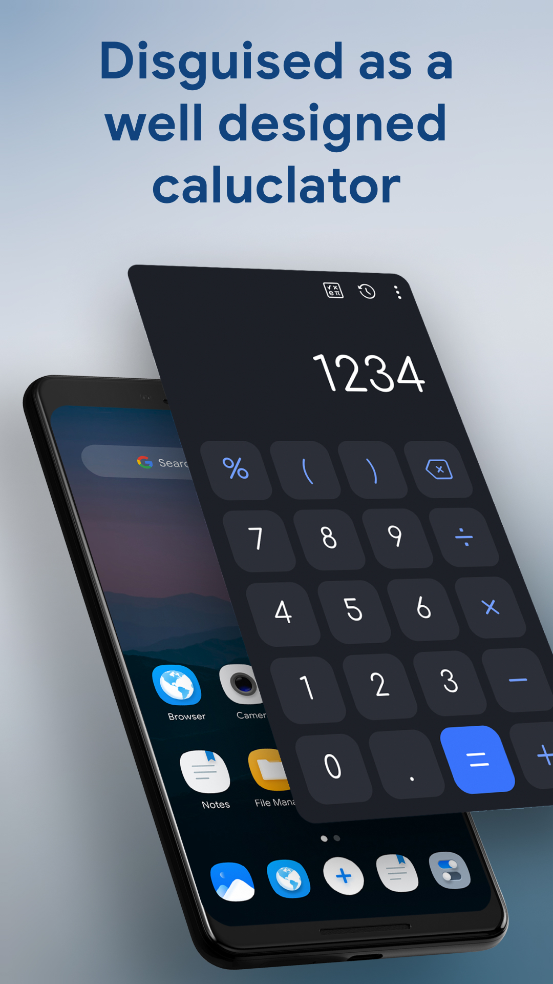 اسکرین شات 1 برنامه HideU: Calculator Lock