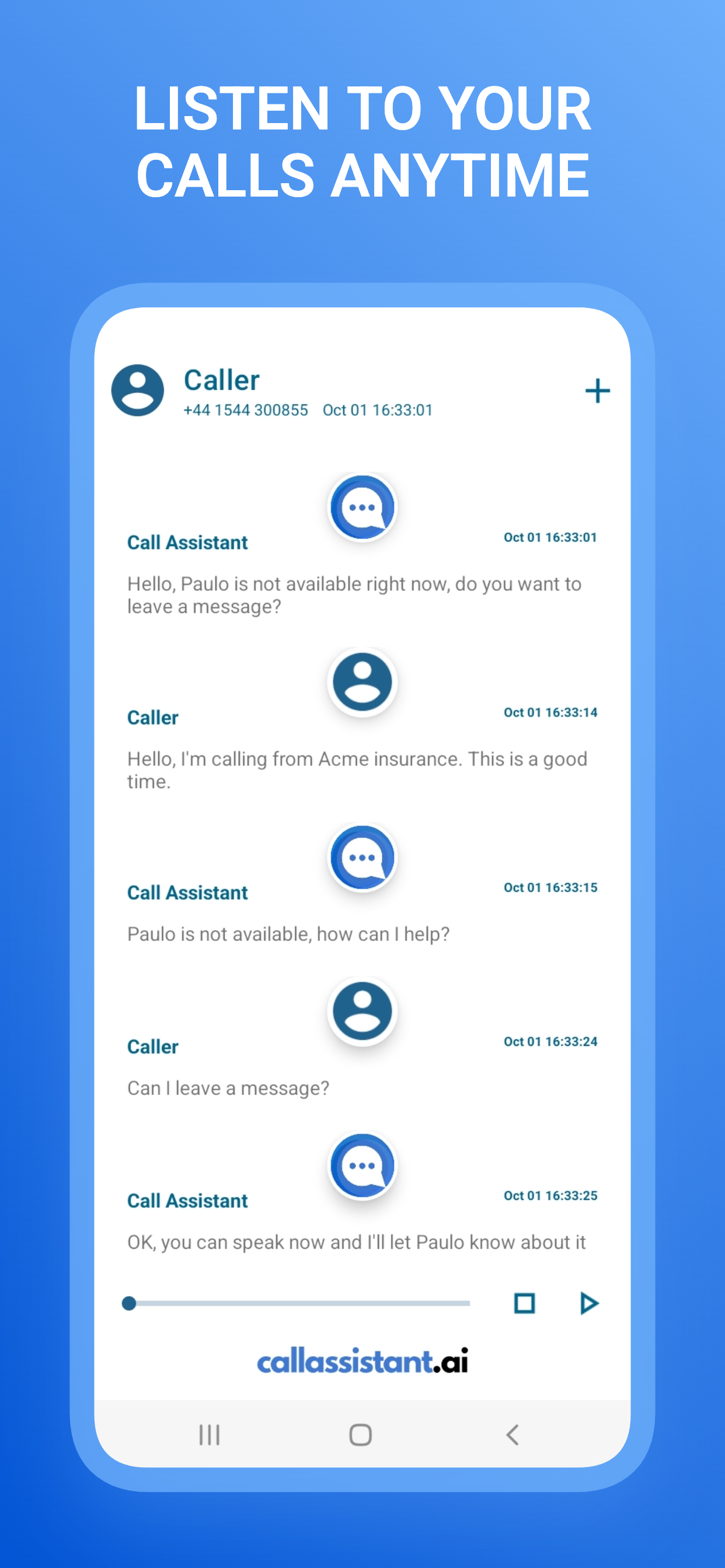 اسکرین شات 6 برنامه AI Call Assistant & Screener