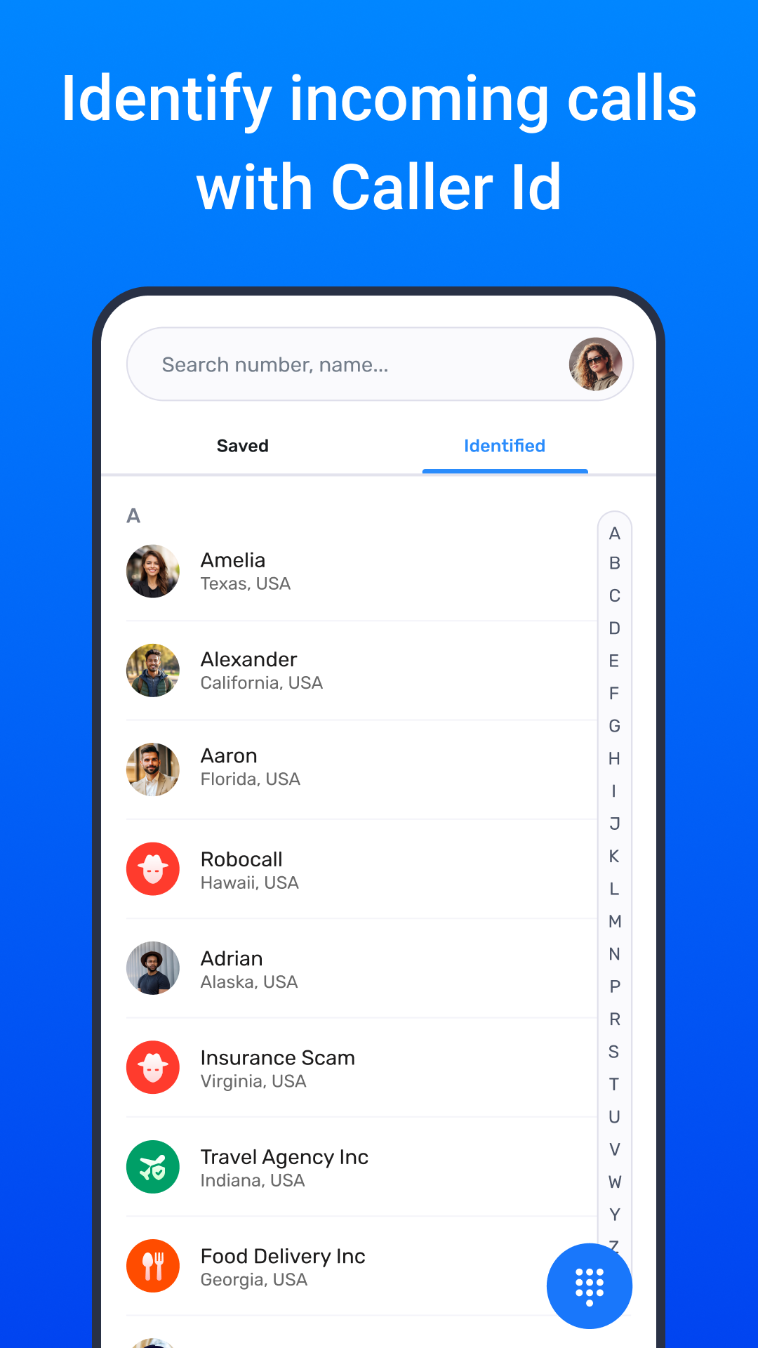اسکرین شات 1 برنامه Phone Caller - Caller ID