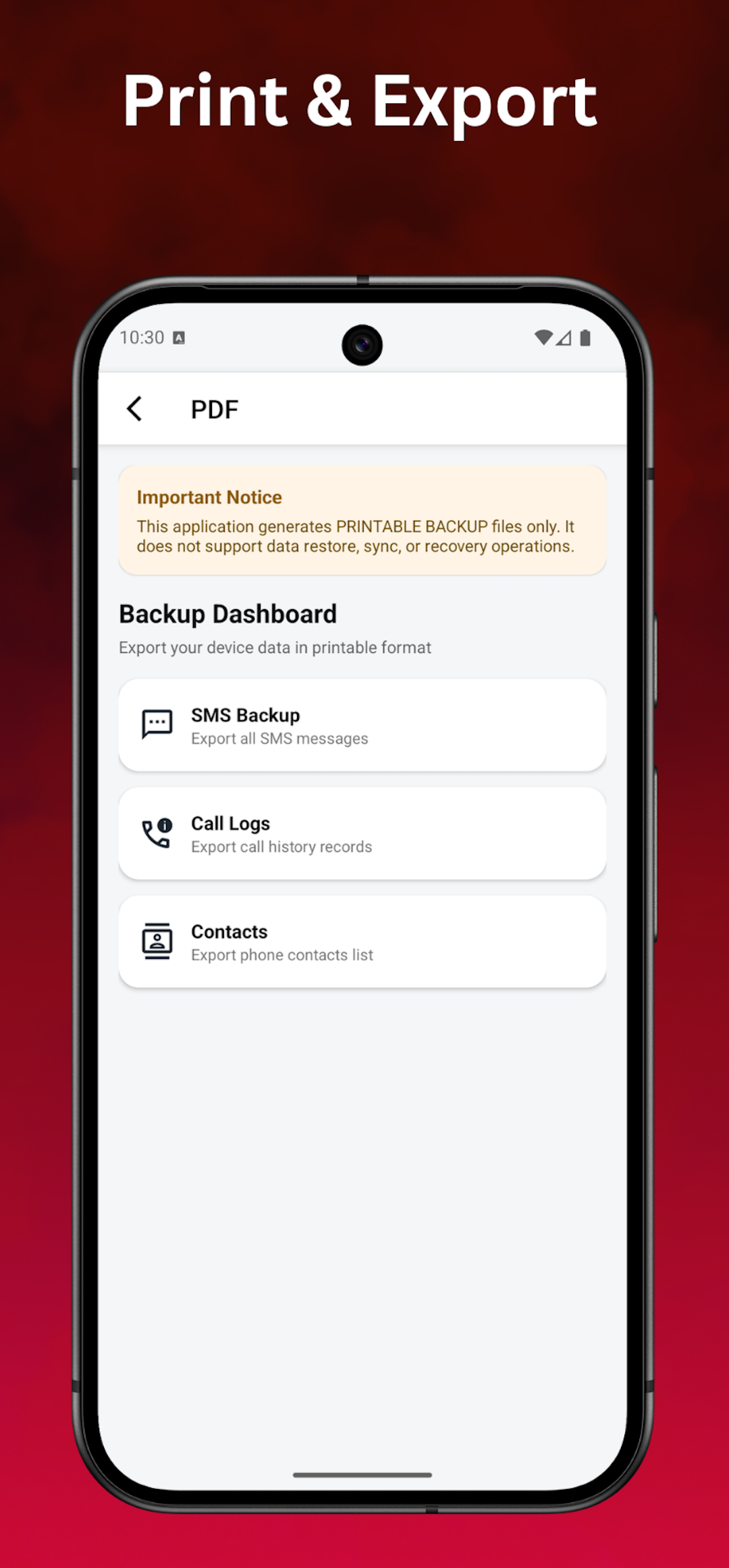 اسکرین شات 5 برنامه CallVault: Backup & Restore