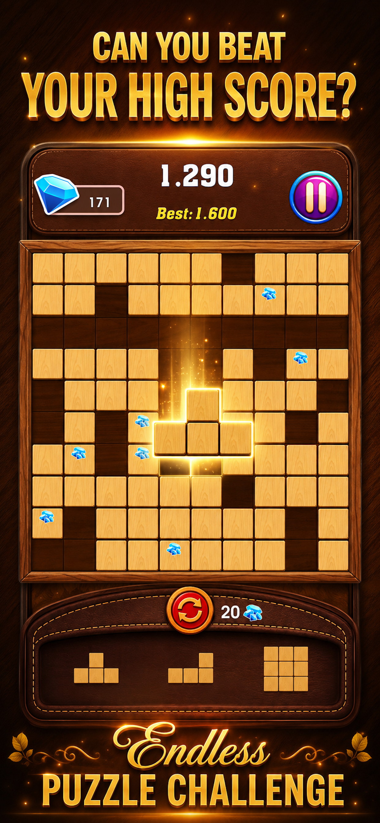 اسکرین شات 1 بازی Wood Block Puzzle: Mind Wood