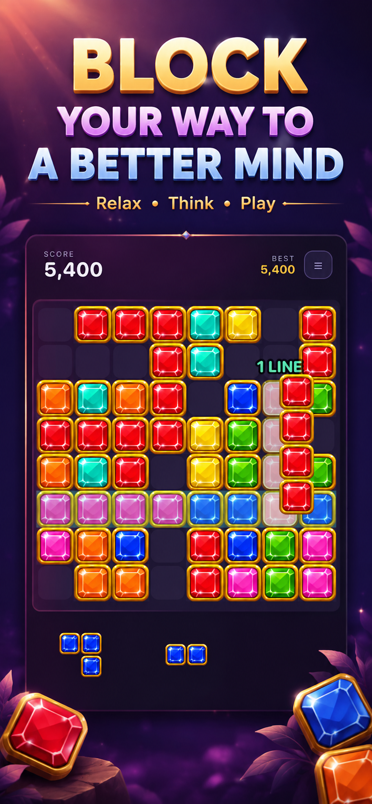 اسکرین شات 1 بازی Block Mind Jewel Puzzle