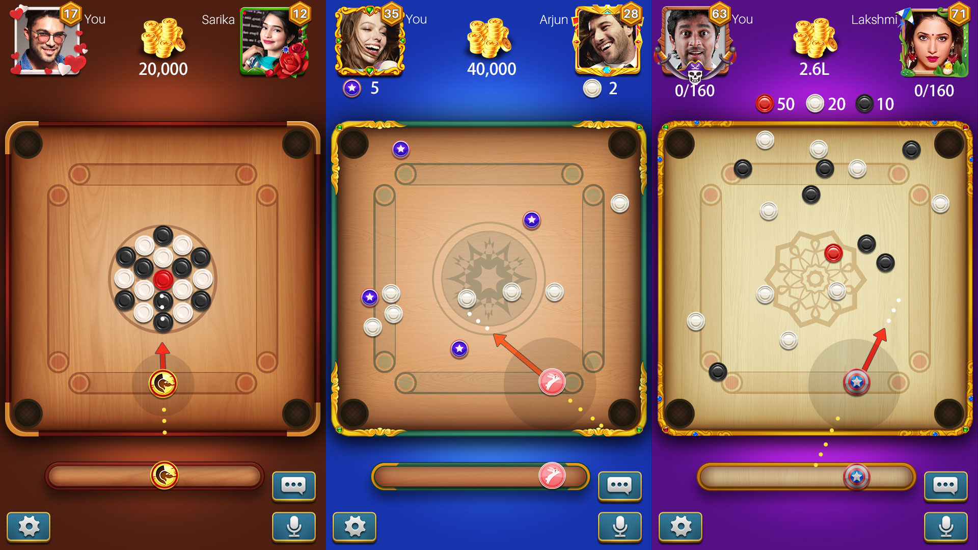 اسکرین شات 1 بازی Carrom Meta-Board Disc Game