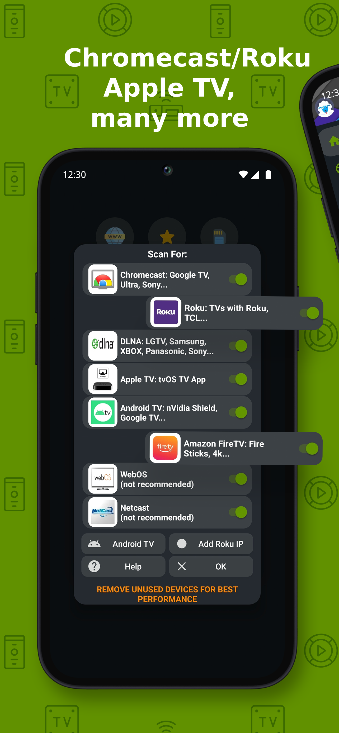 اسکرین شات 4 برنامه Cast to TV+ Chromecast Roku TV