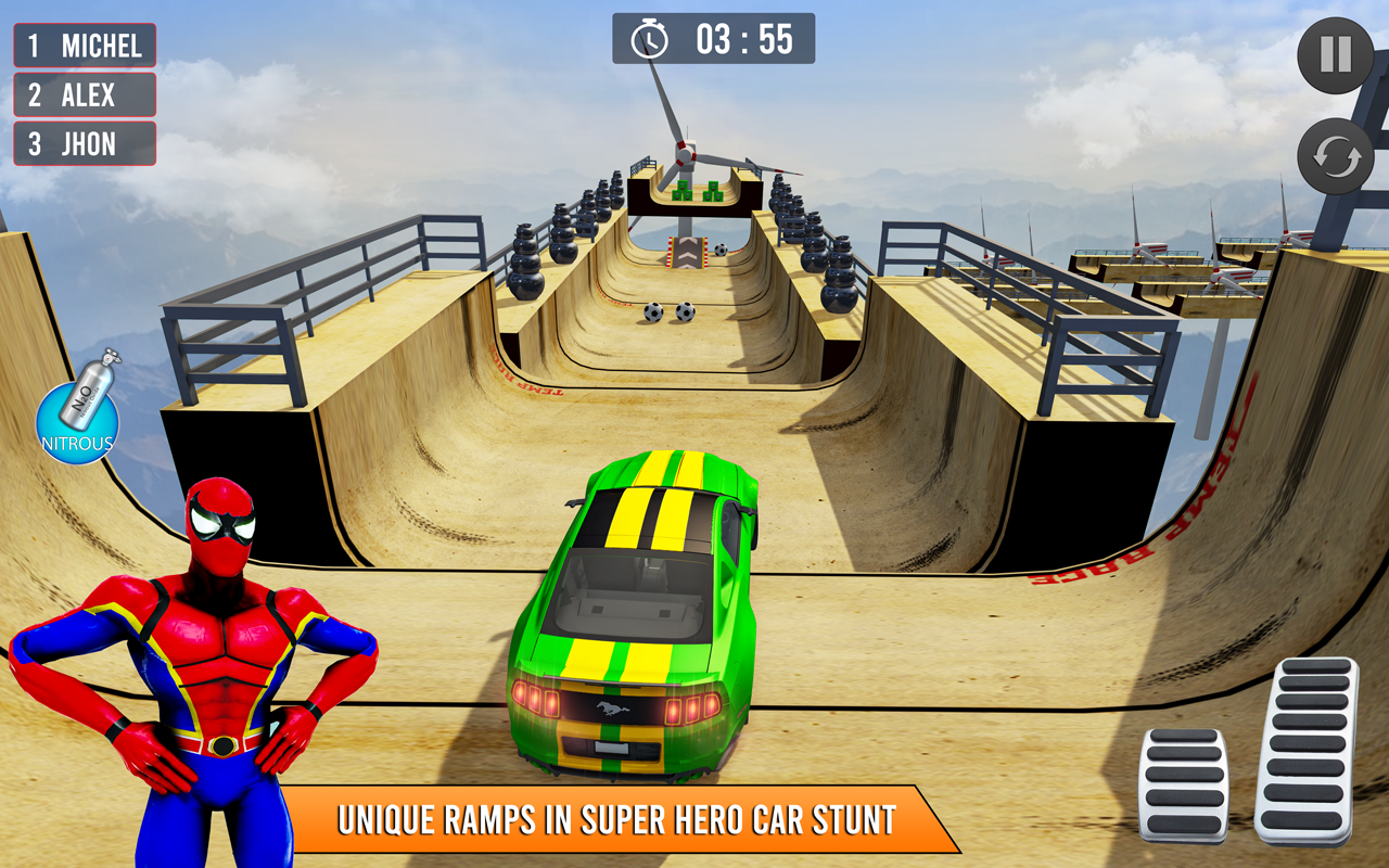 اسکرین شات 5 برنامه Superhero Game: Car Stunt Game