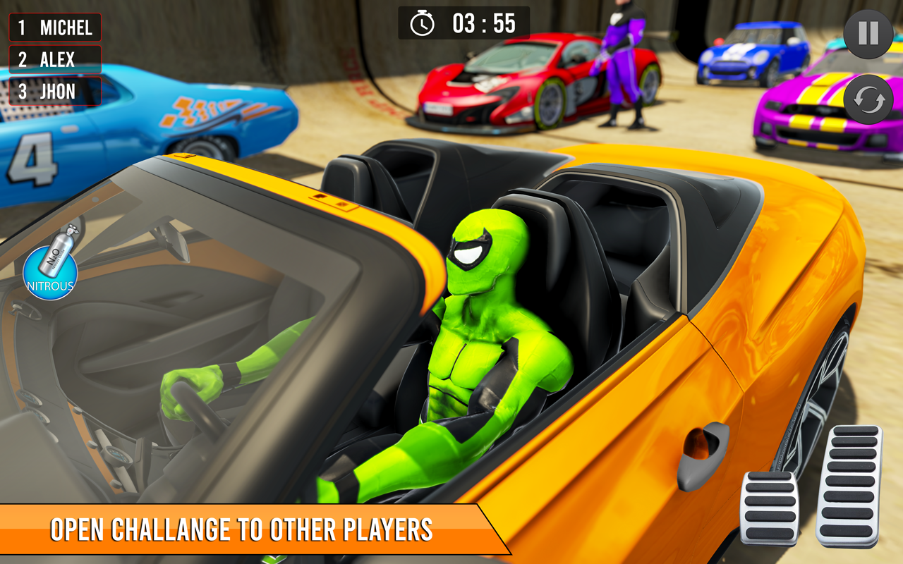 اسکرین شات 4 برنامه Superhero Game: Car Stunt Game