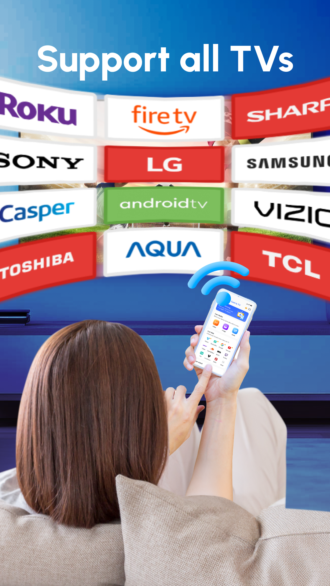 اسکرین شات 1 برنامه Cast To TV - Screen Mirroring