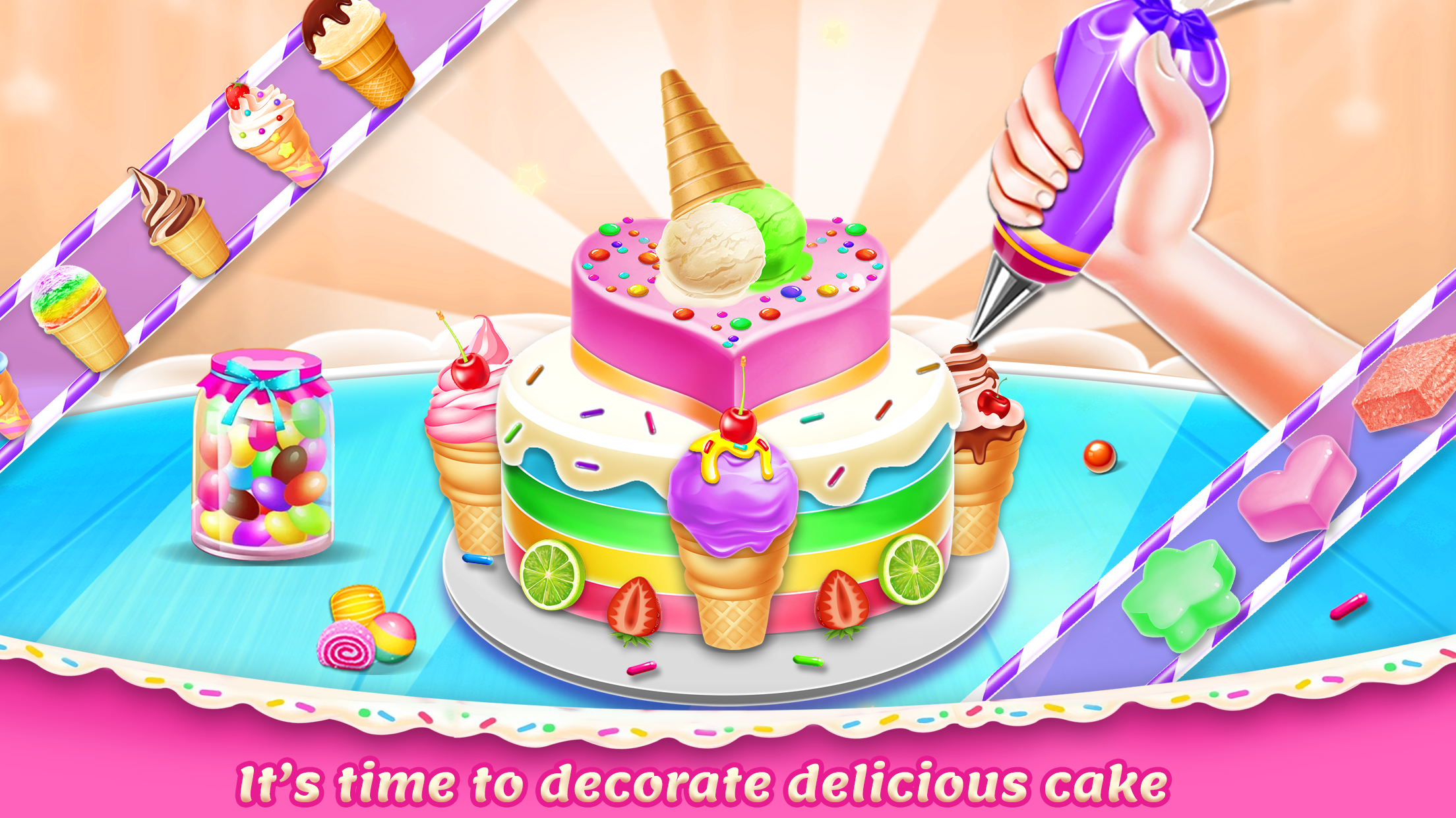 اسکرین شات 6 برنامه Sweet IceCream Cake Maker Game