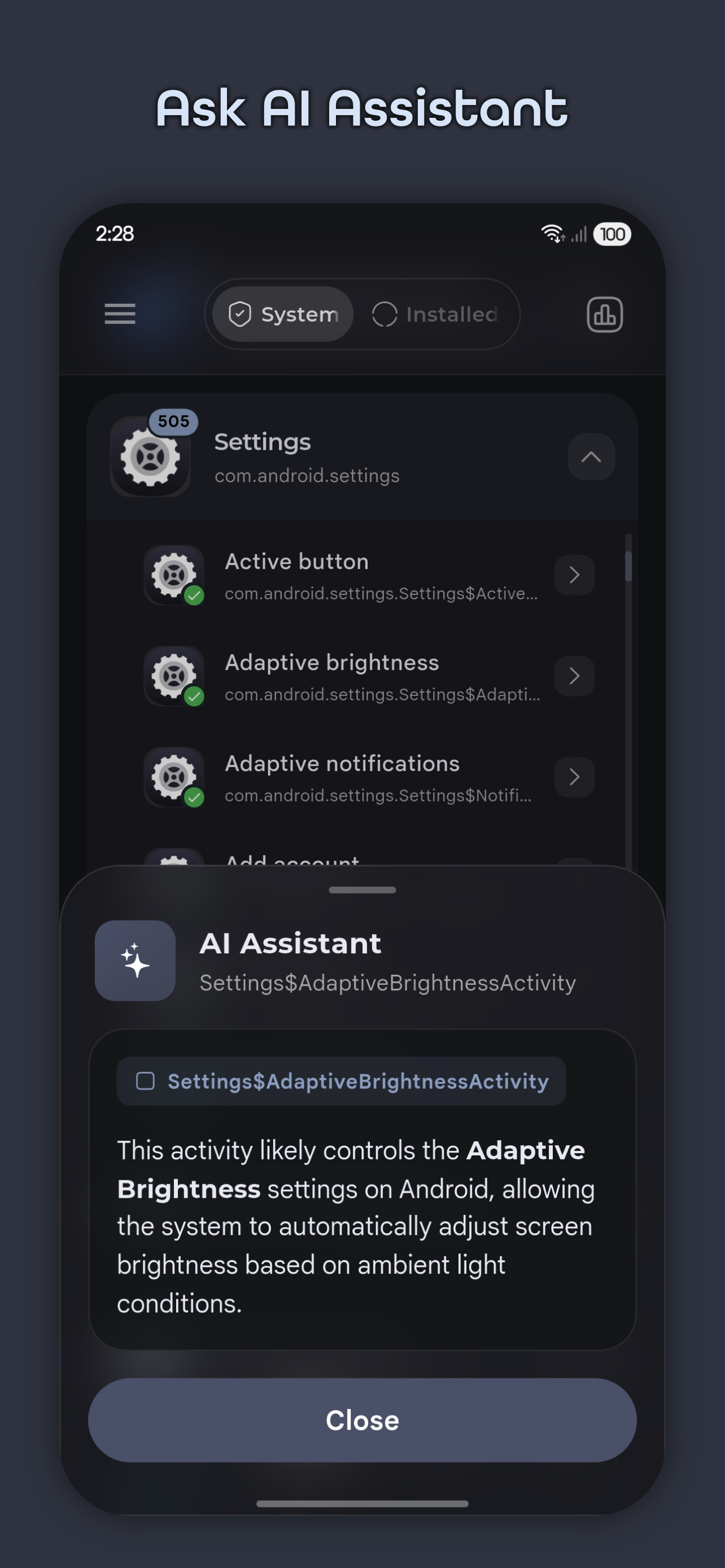 اسکرین شات 3 برنامه Hidden Settings