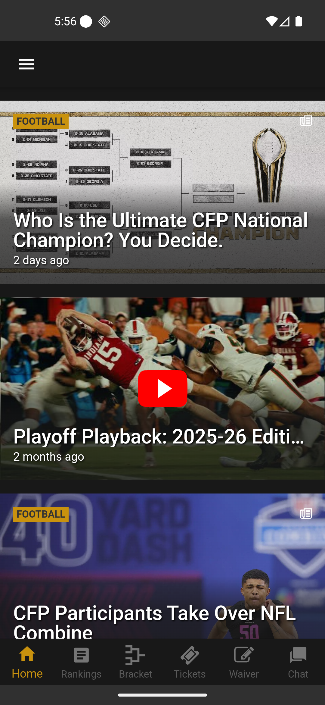 اسکرین شات 1 برنامه College Football Playoff