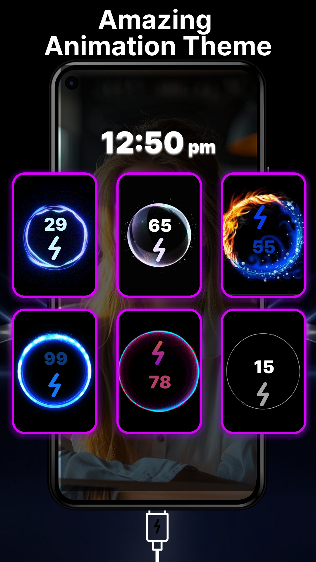 اسکرین شات 6 برنامه Battery Charging Animation Art