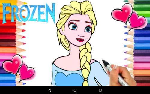 اسکرین شات 3 برنامه کتاب نقاشی پرنسس السا (دخترانه)