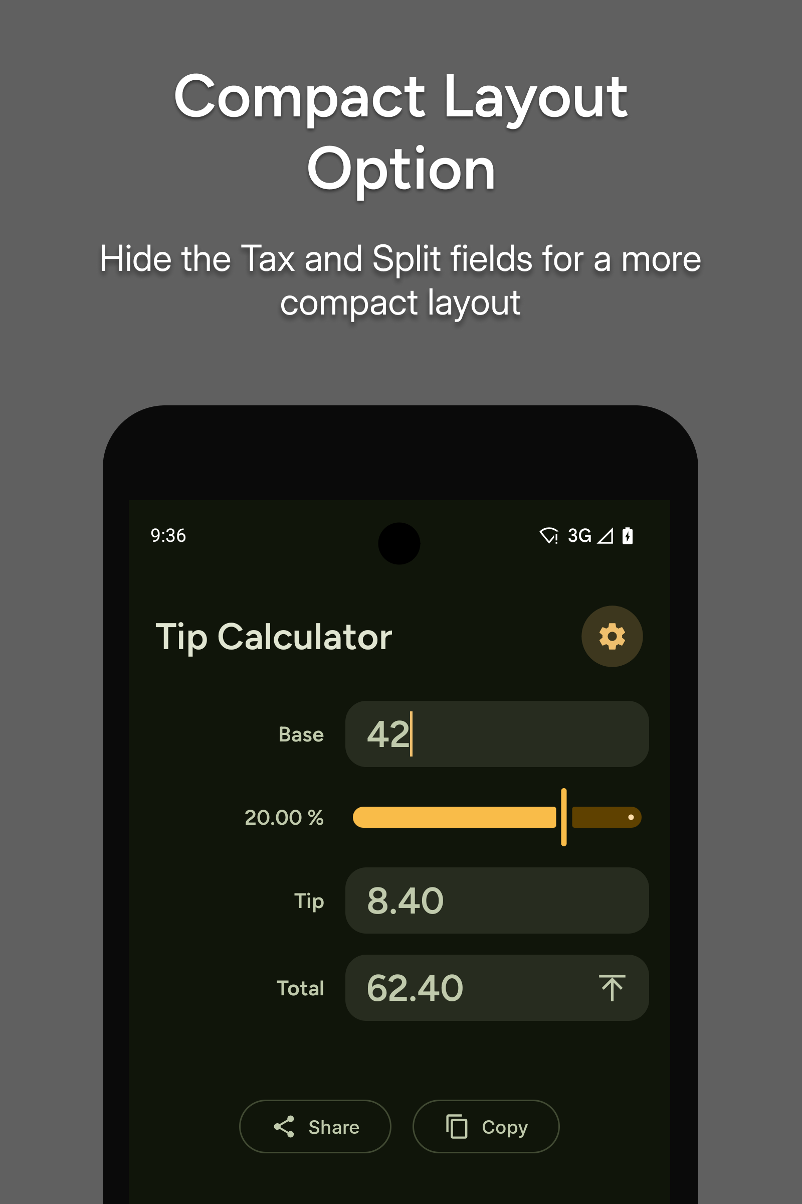 اسکرین شات 2 برنامه Tip Calculator — Clean, Simple