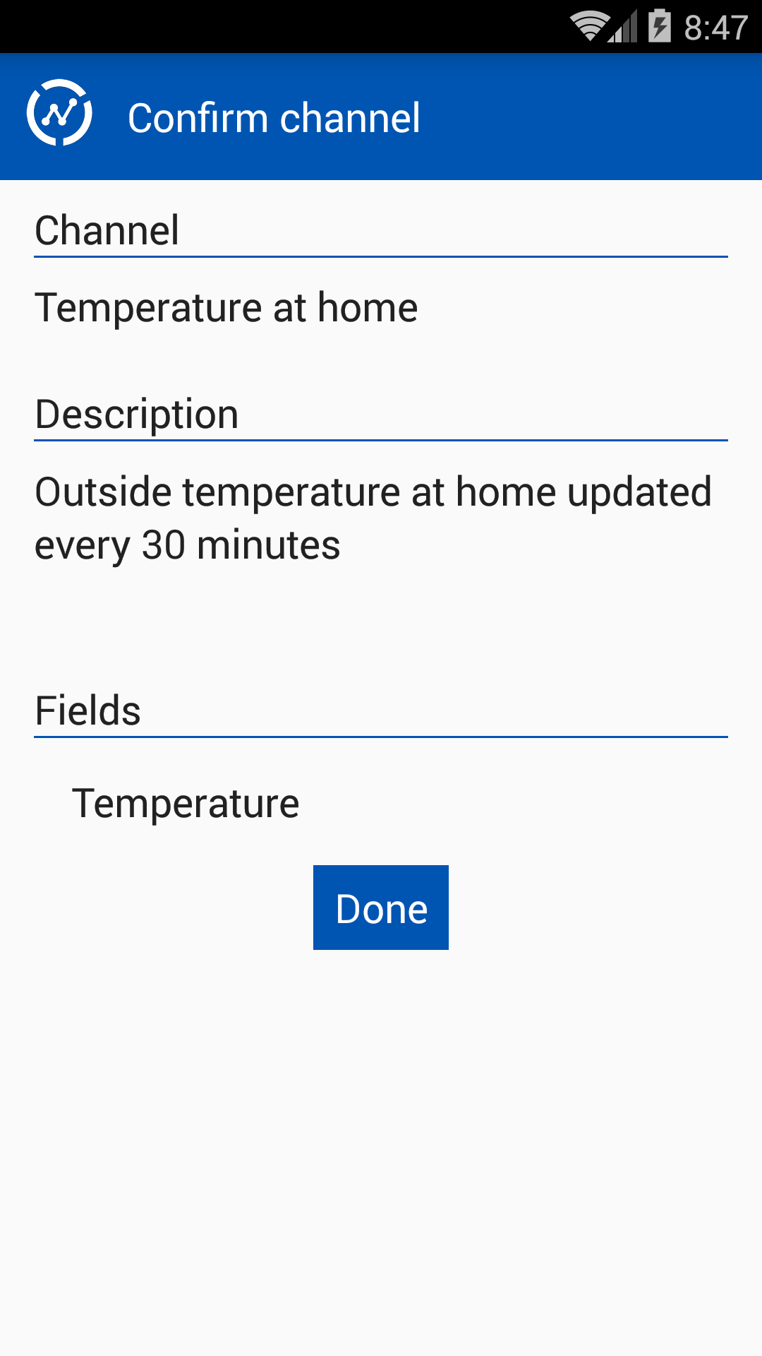 اسکرین شات 5 برنامه ThingView - ThingSpeak viewer