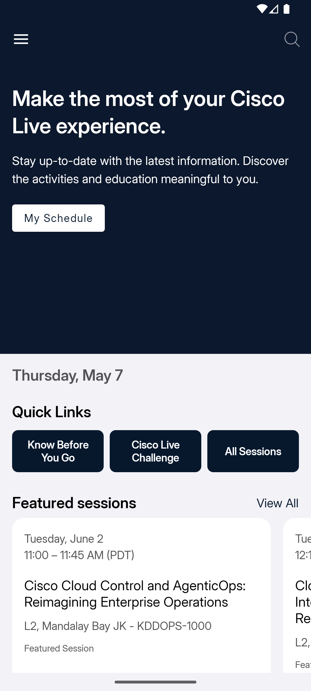 اسکرین شات 1 برنامه Cisco Events App