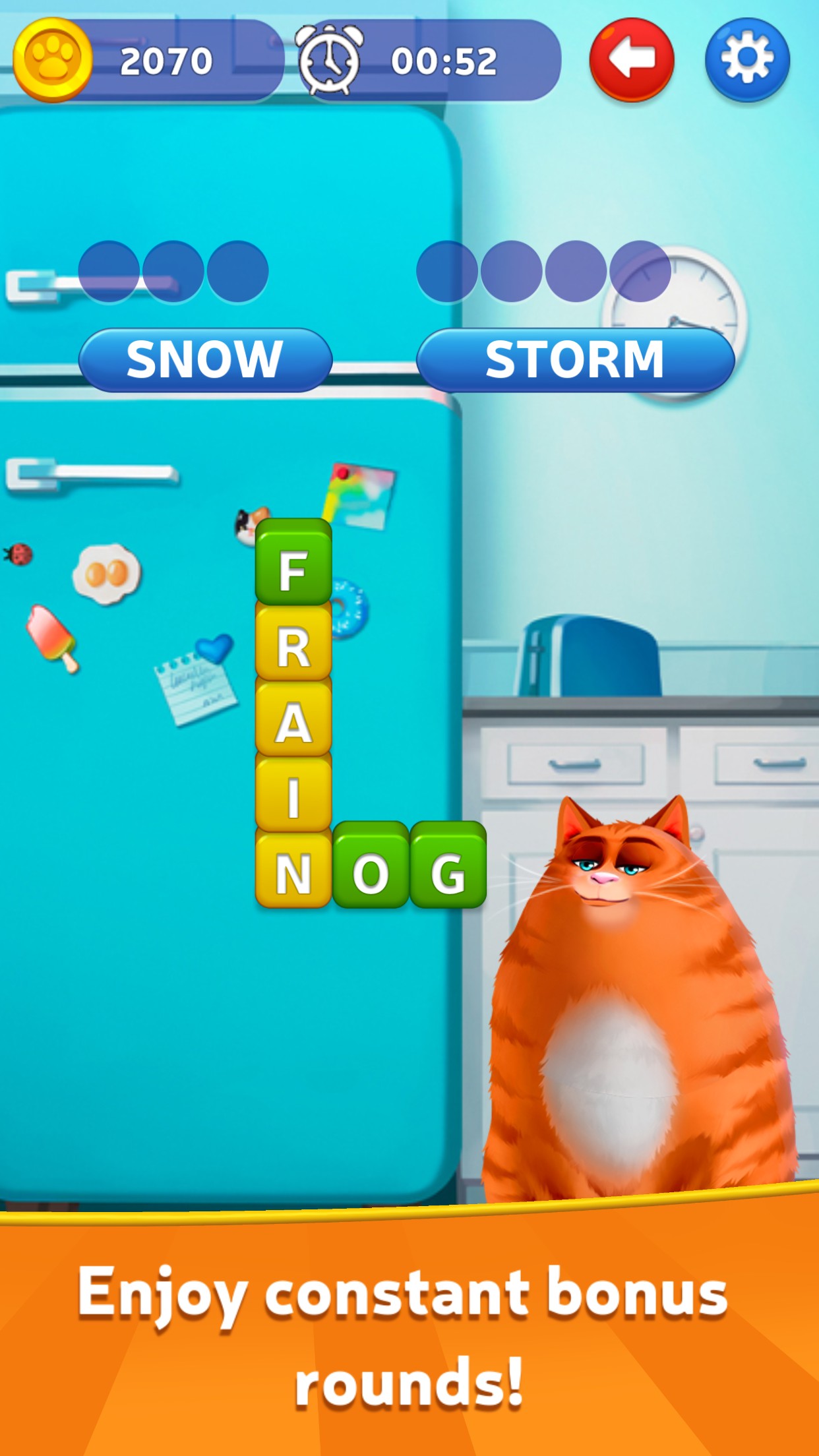اسکرین شات 3 بازی Kitty Scramble: Word Game