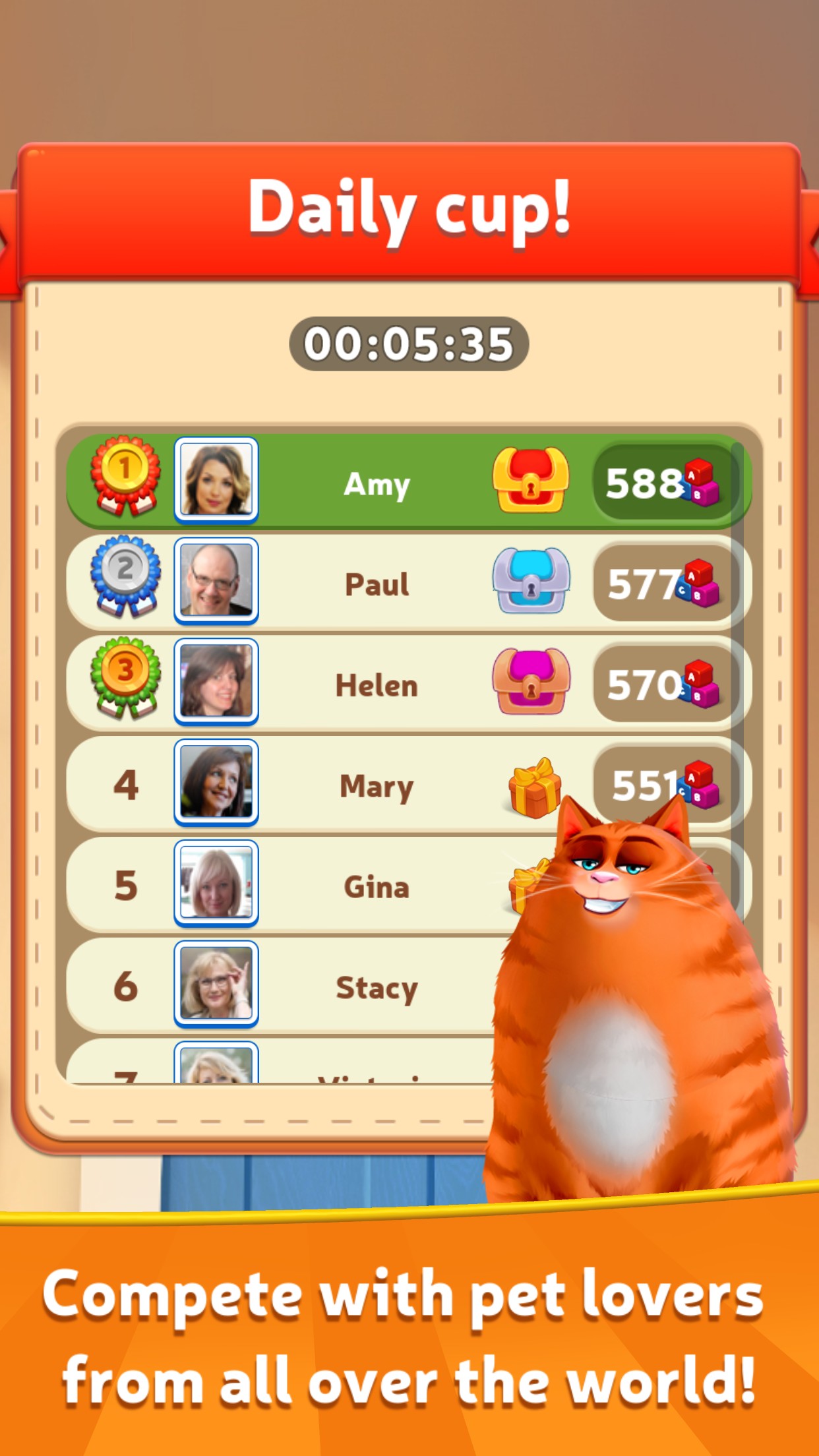 اسکرین شات 4 بازی Kitty Scramble: Word Game