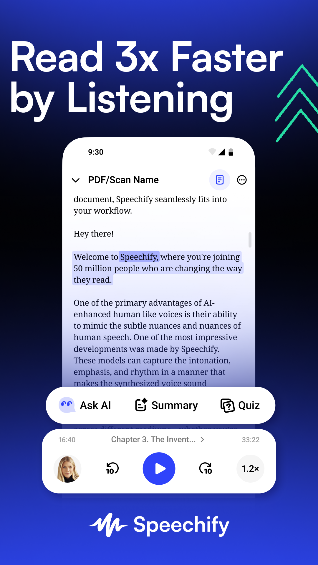 اسکرین شات 1 برنامه Speechify – Text to Speech