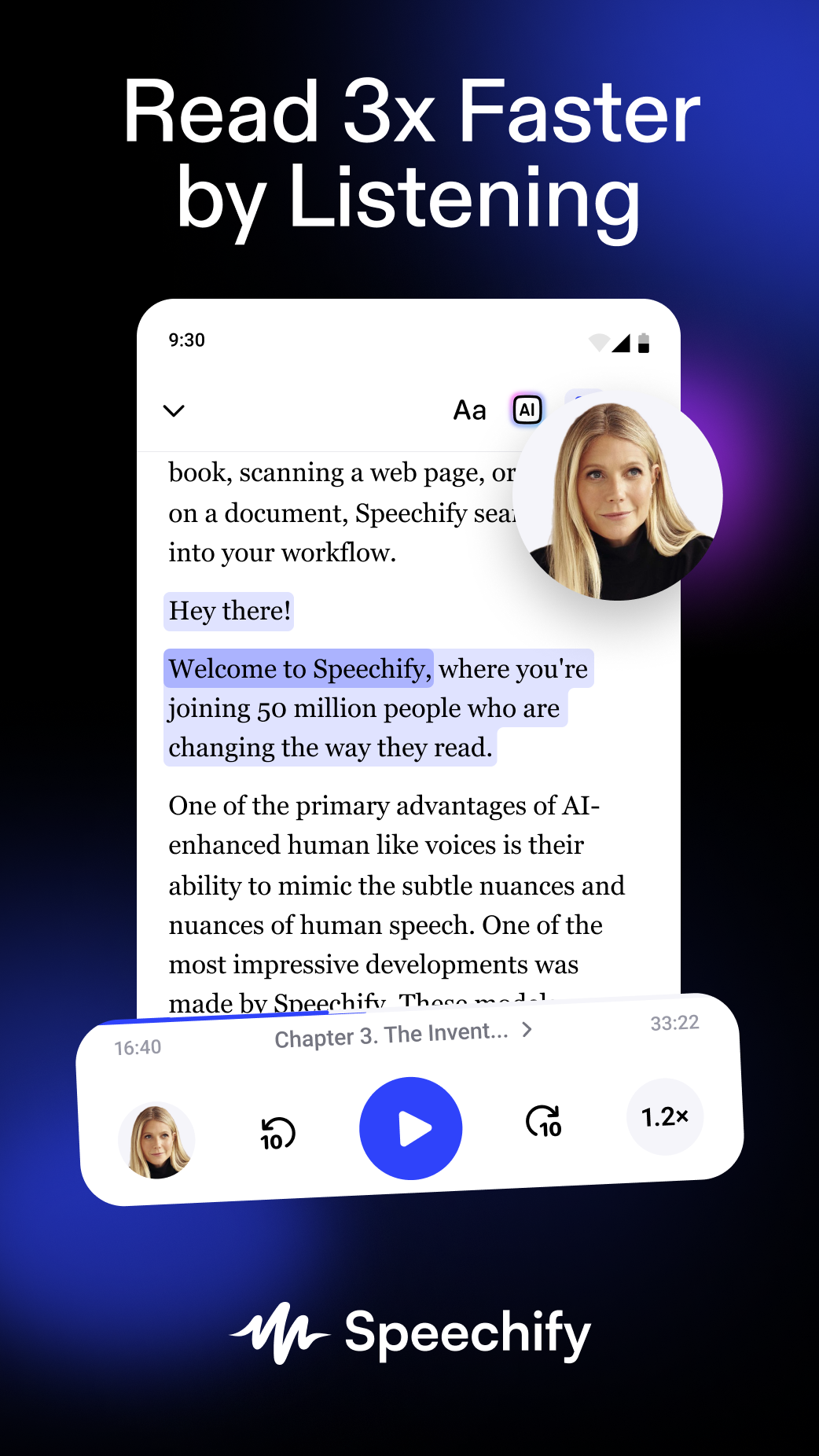 اسکرین شات 2 برنامه Speechify – Text to Speech