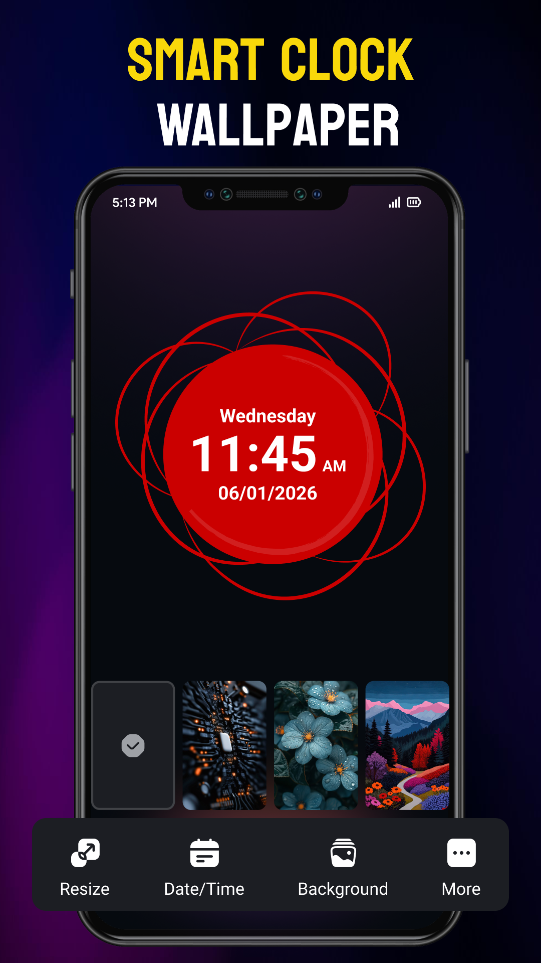 اسکرین شات 6 برنامه Neon Digital Clock Wallpaper