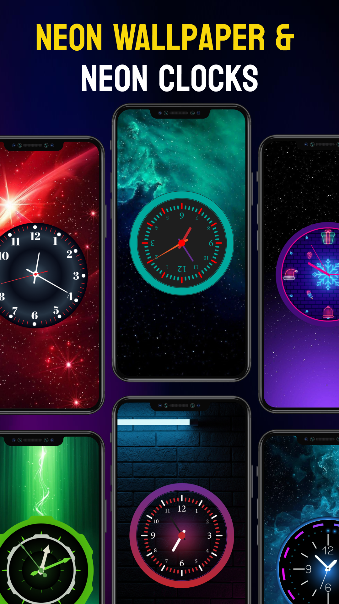 اسکرین شات 4 برنامه Neon Digital Clock Wallpaper