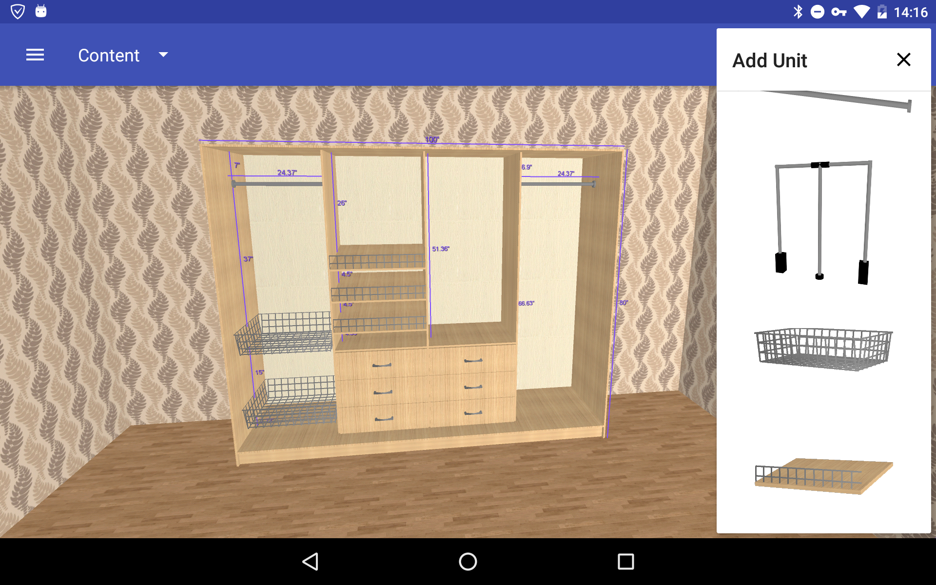 اسکرین شات 2 برنامه Closet Planner 3D