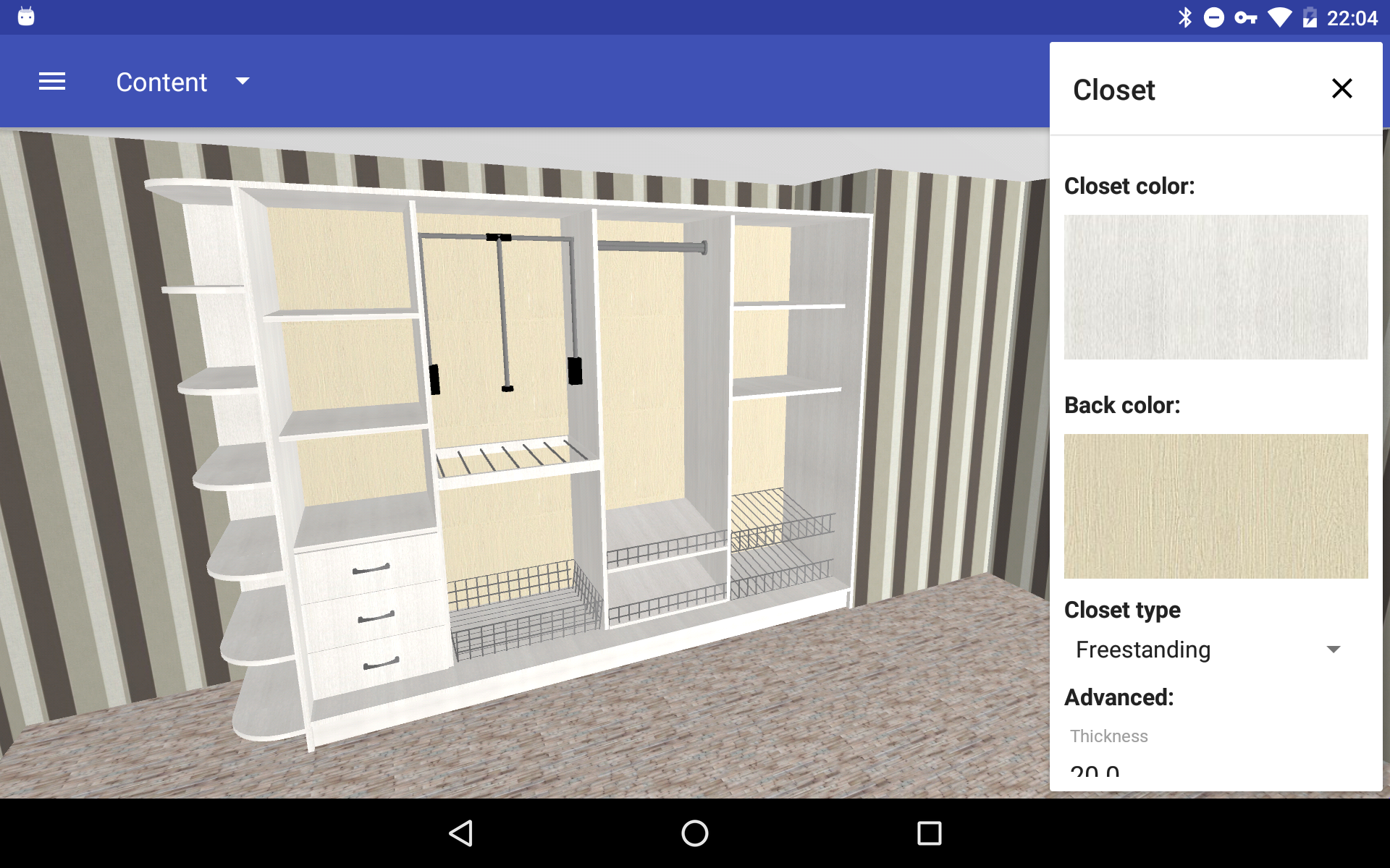 اسکرین شات 3 برنامه Closet Planner 3D