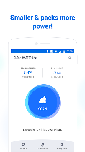 اسکرین شات 1 برنامه Clean Master Lite - For Low-End Phones