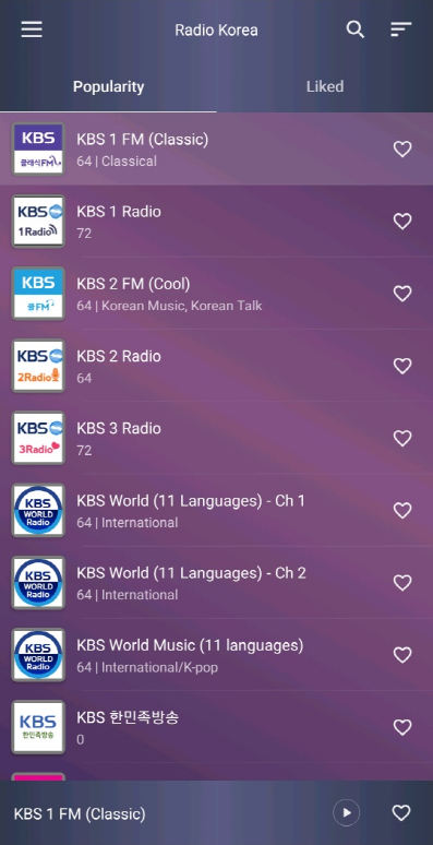 اسکرین شات 2 برنامه Radio Korea - Radio Korea FM