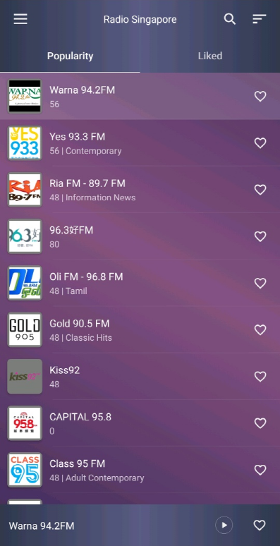 اسکرین شات 2 برنامه Radio Singapore - Singapore FM