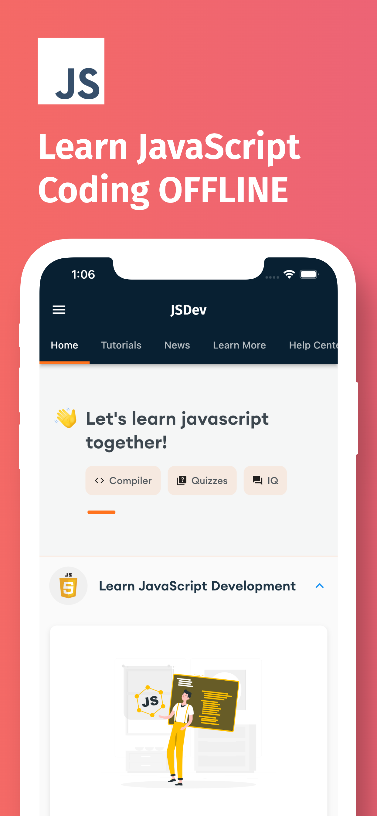 اسکرین شات 1 برنامه Learn JavaScript: Learn & Code