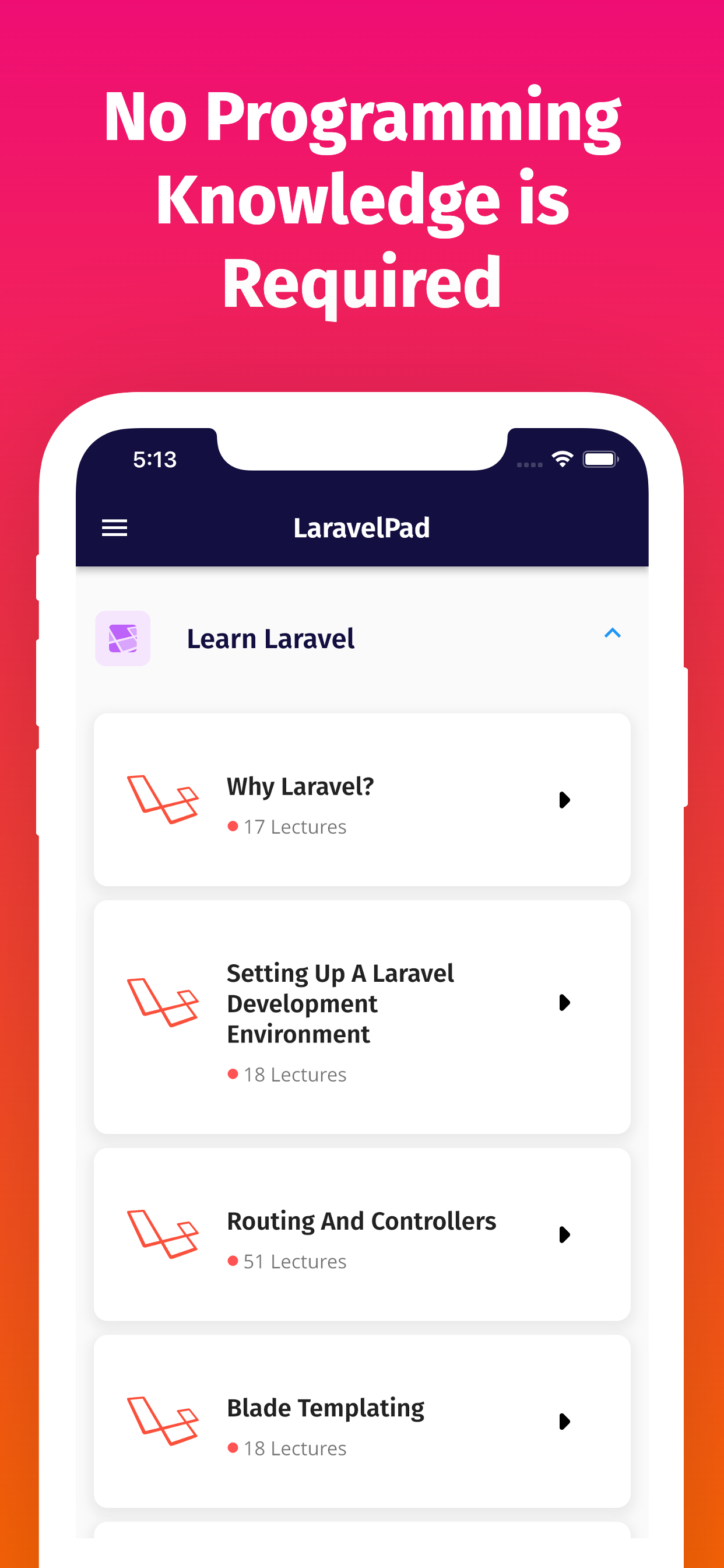 اسکرین شات 3 برنامه Learn Laravel Coding Offline