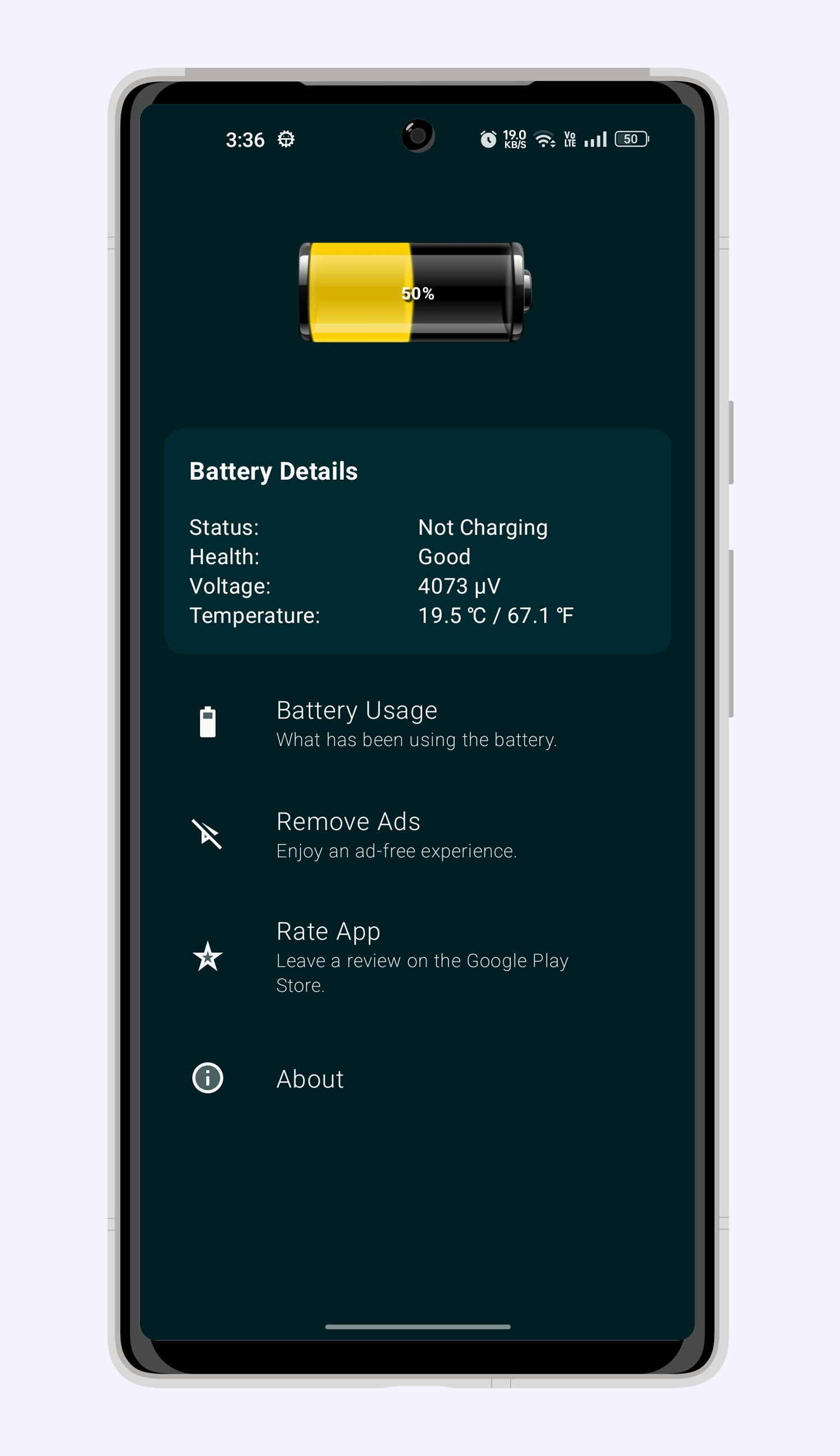 اسکرین شات 3 برنامه Battery Widget