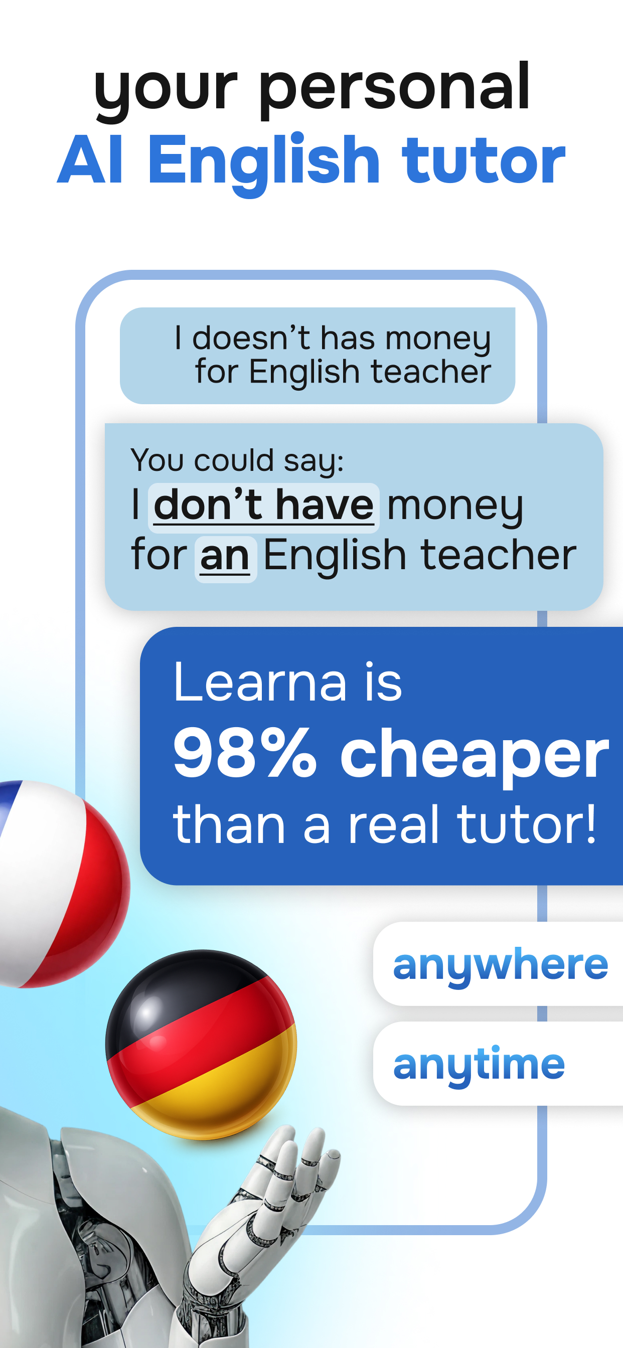 اسکرین شات 2 برنامه Learn English, Spanish: Learna