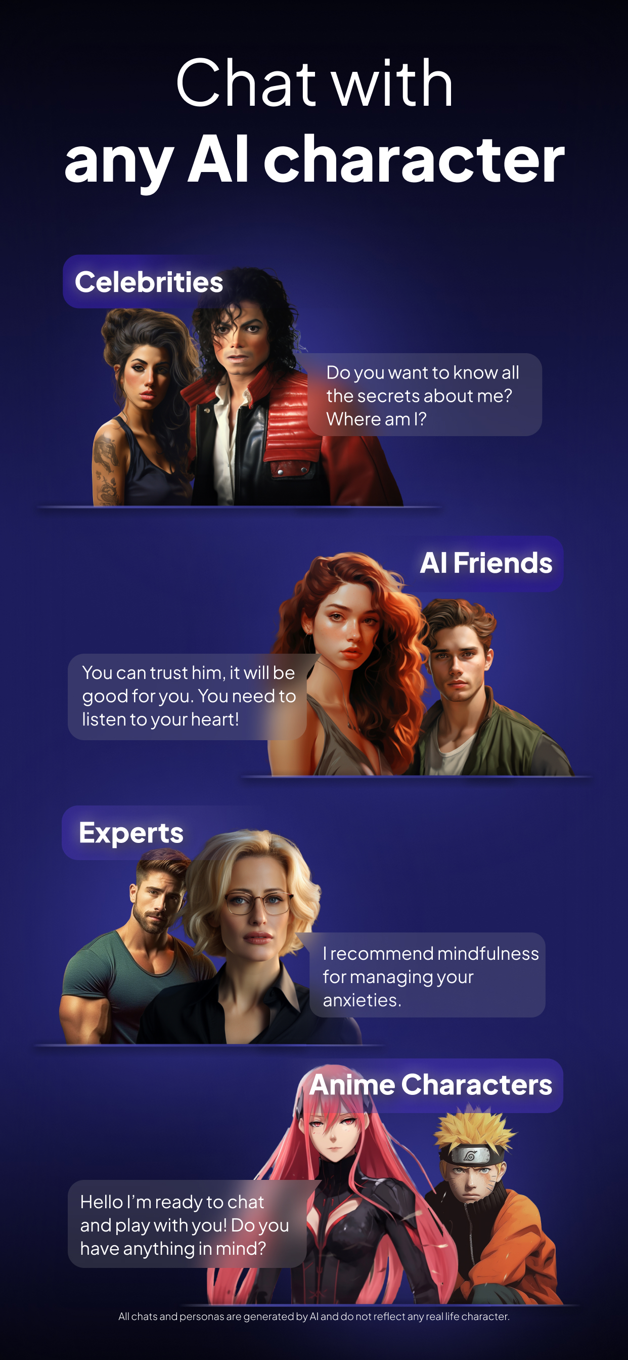 اسکرین شات 1 برنامه Charsis: AI Character Chat