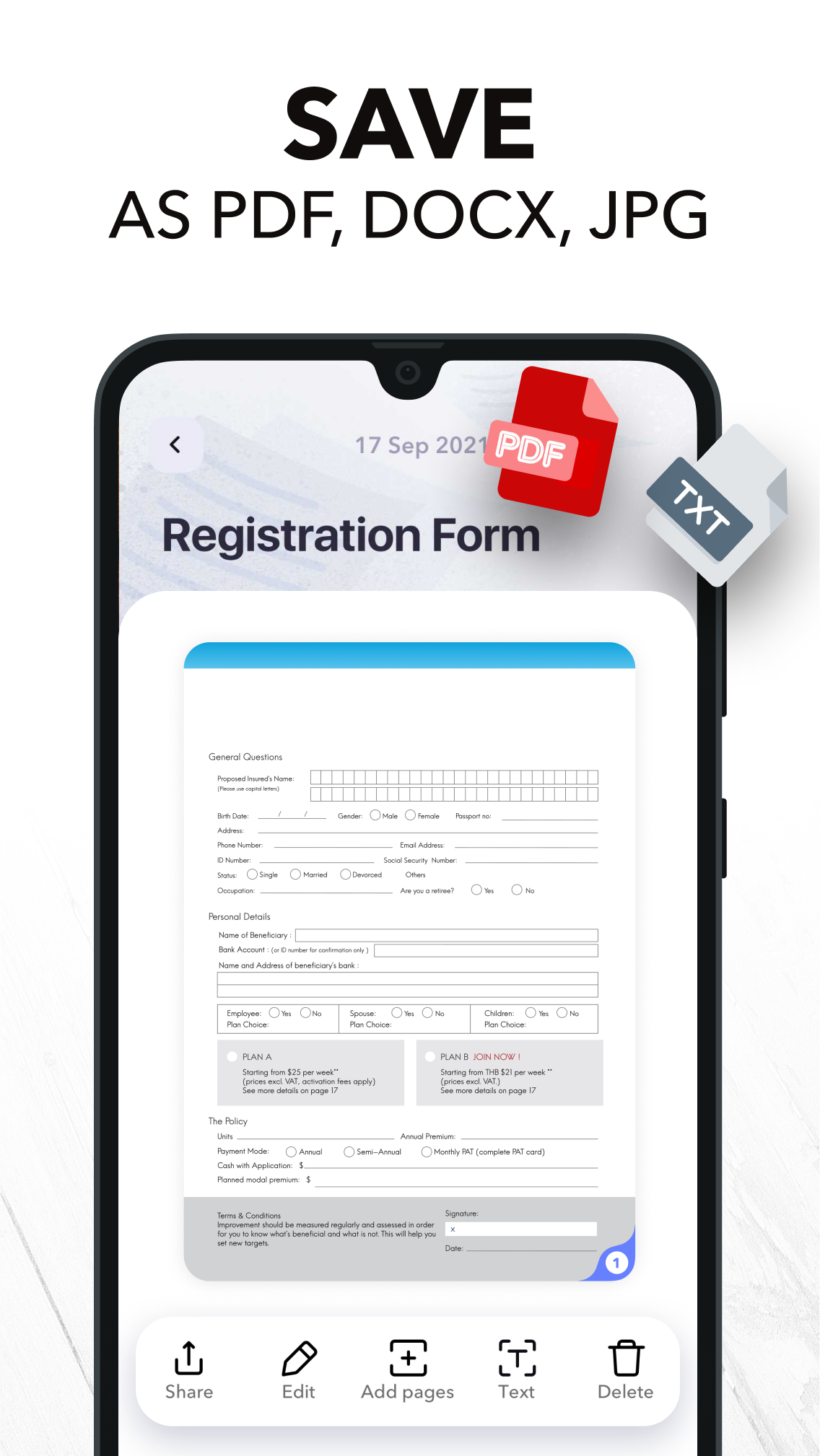 اسکرین شات 3 برنامه Scanner+ App: Scan Docs to PDF