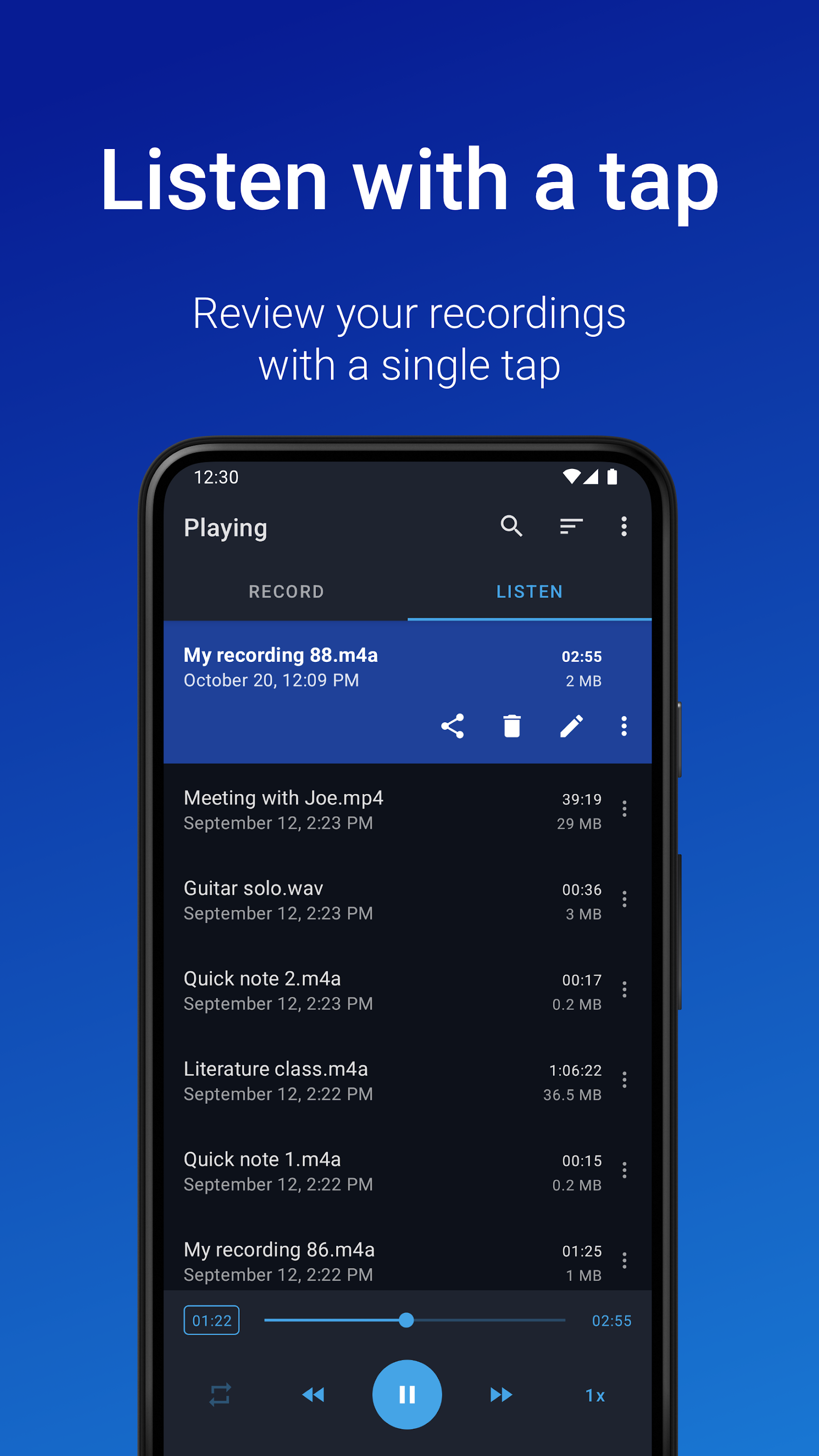 اسکرین شات 3 برنامه Easy Voice Recorder