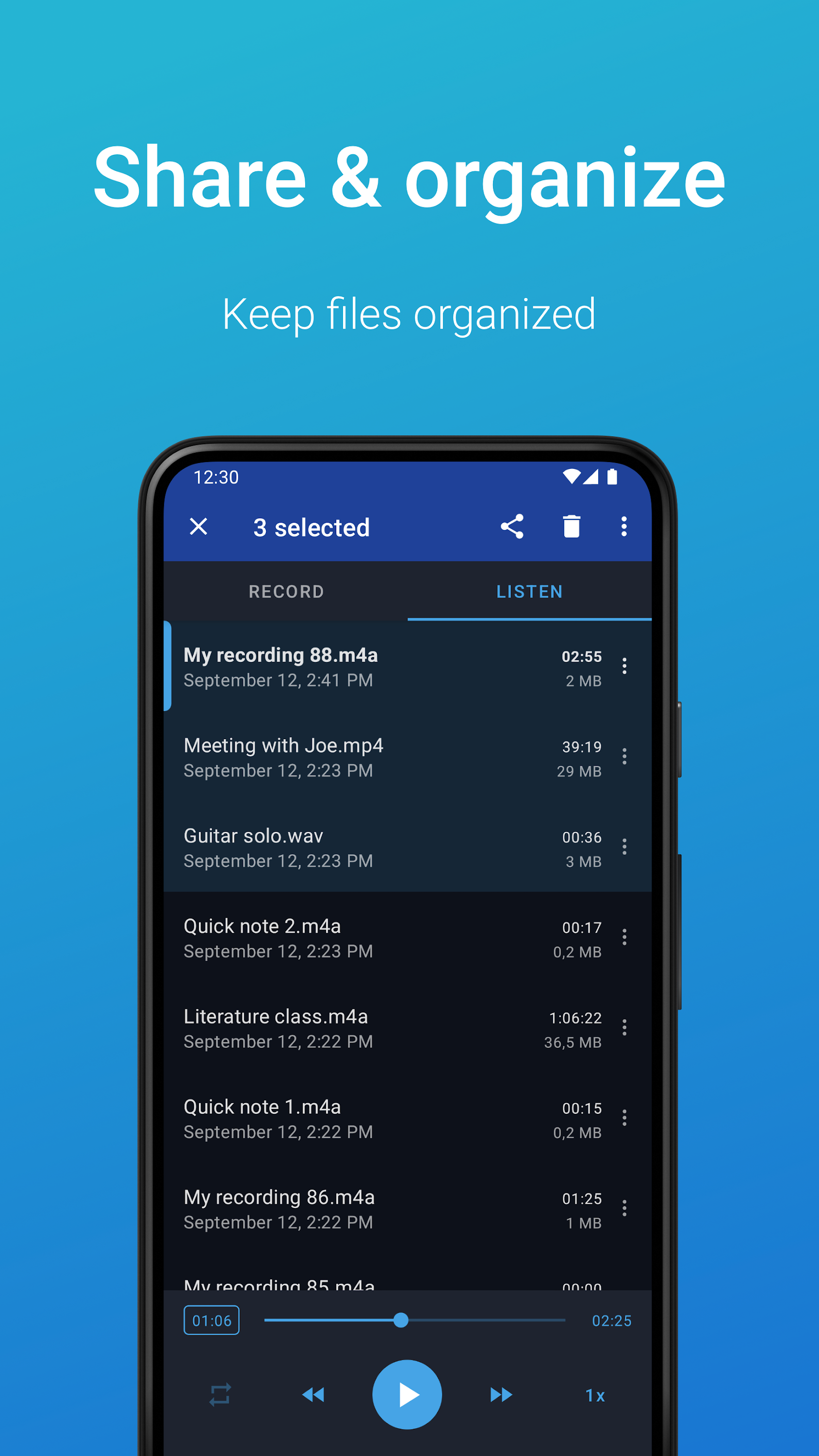 اسکرین شات 4 برنامه Easy Voice Recorder