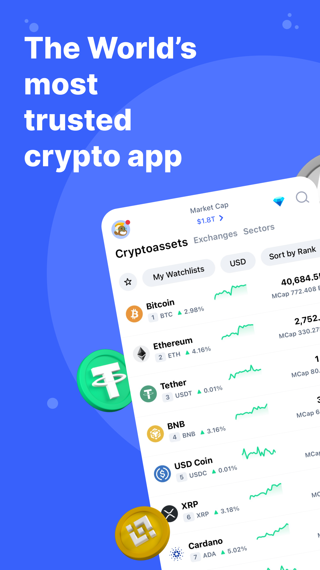 اسکرین شات 1 برنامه CoinMarketCap: Crypto Tracker