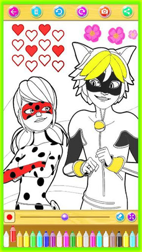 اسکرین شات 1 بازی Coloring lady girls bug and cat noire