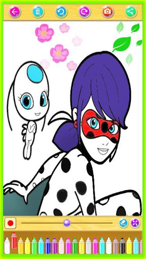 اسکرین شات 4 بازی Coloring lady girls bug and cat noire